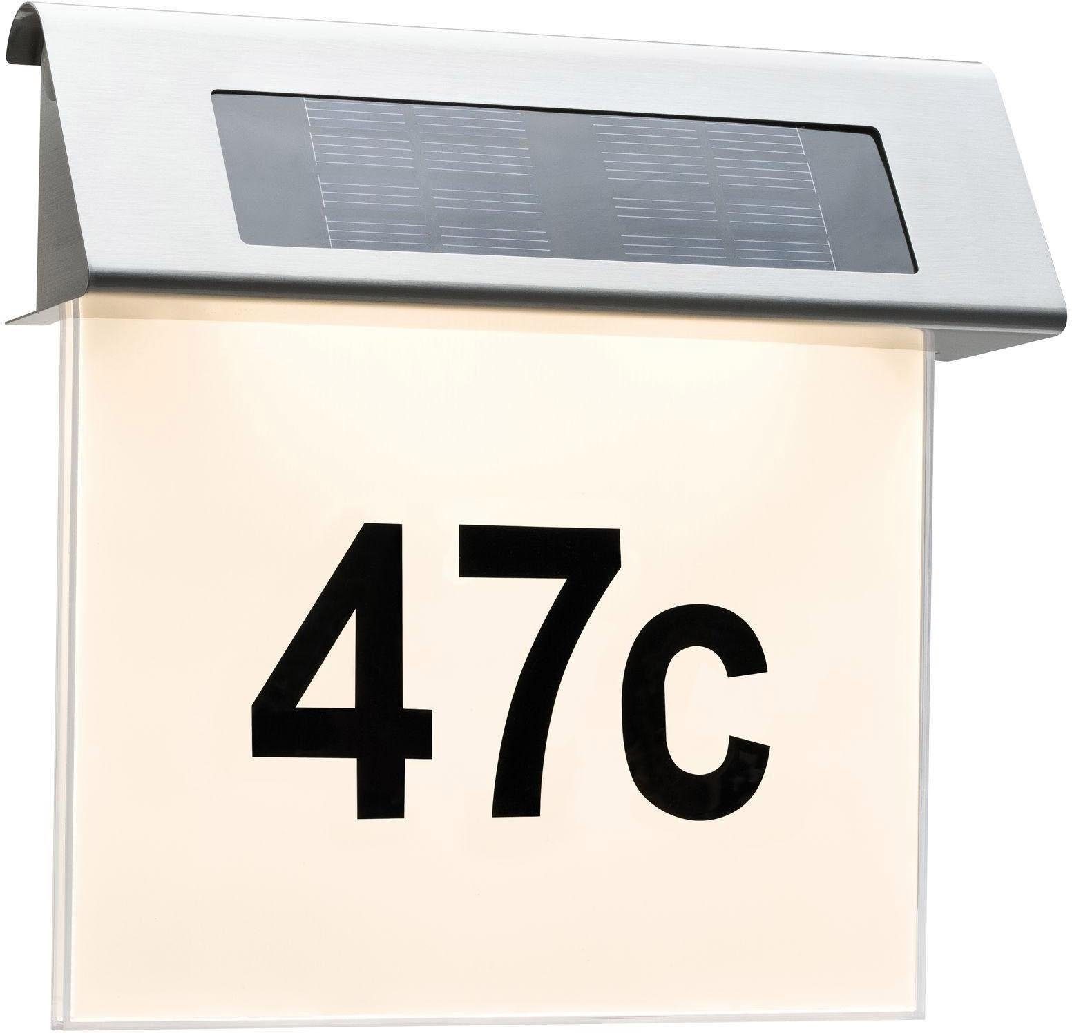 Tageslichtsensor, Paulmann Warmweiß, fest Hausnummer, LED LED LED-Modul Außen-Wandleuchte integriert,