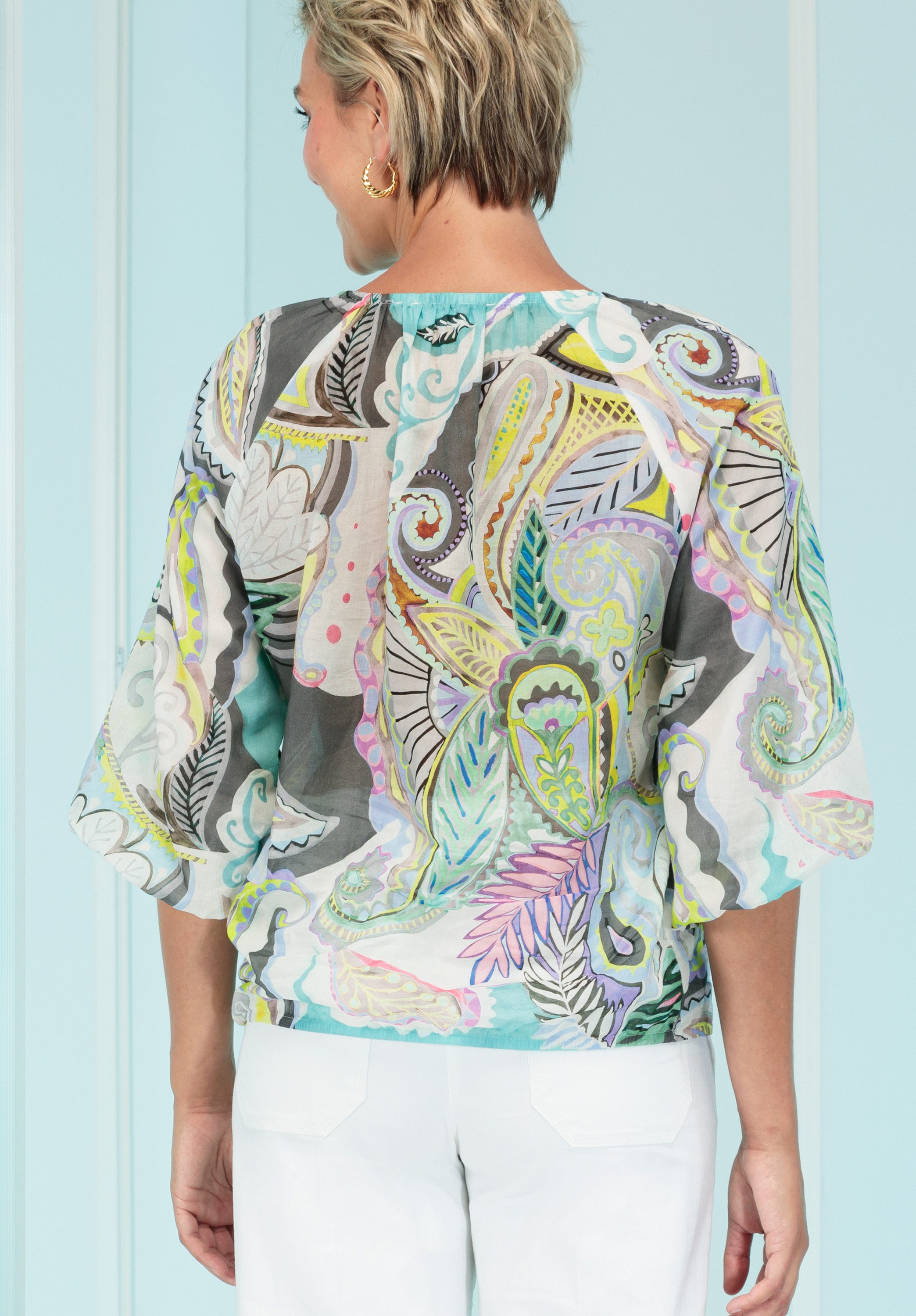 bianca Druckbluse RANA in sommerlichen Allover-Print