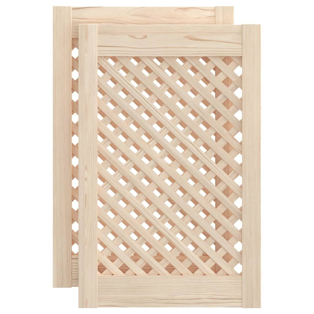 vidaXL Schranktür, Türen 2 Stk. Gitterdesign 39,5x61,5 cm Massivholz Kiefer