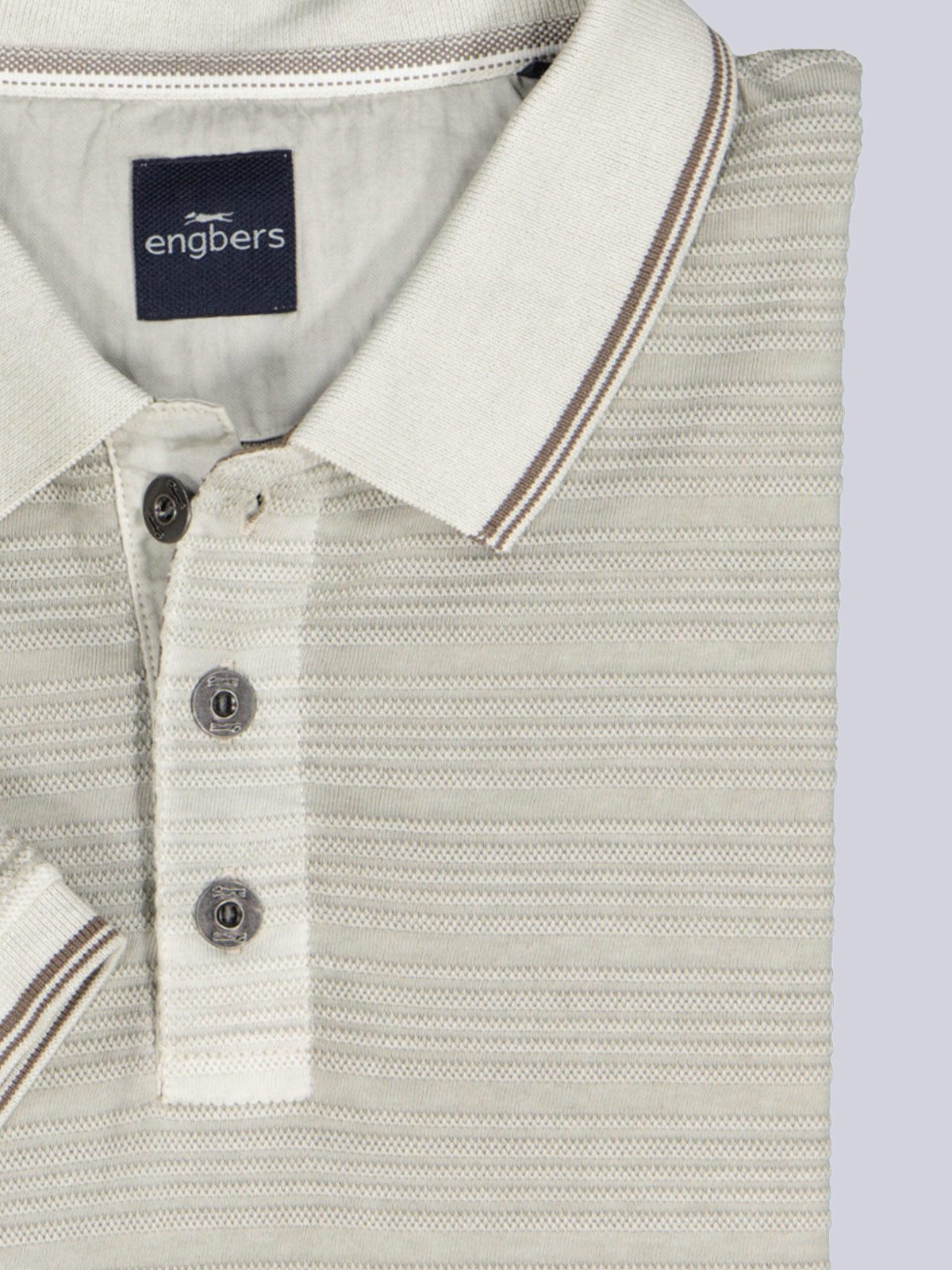 Engbers Poloshirt Herren Polo-Shirt strukturiert, Braunbeige