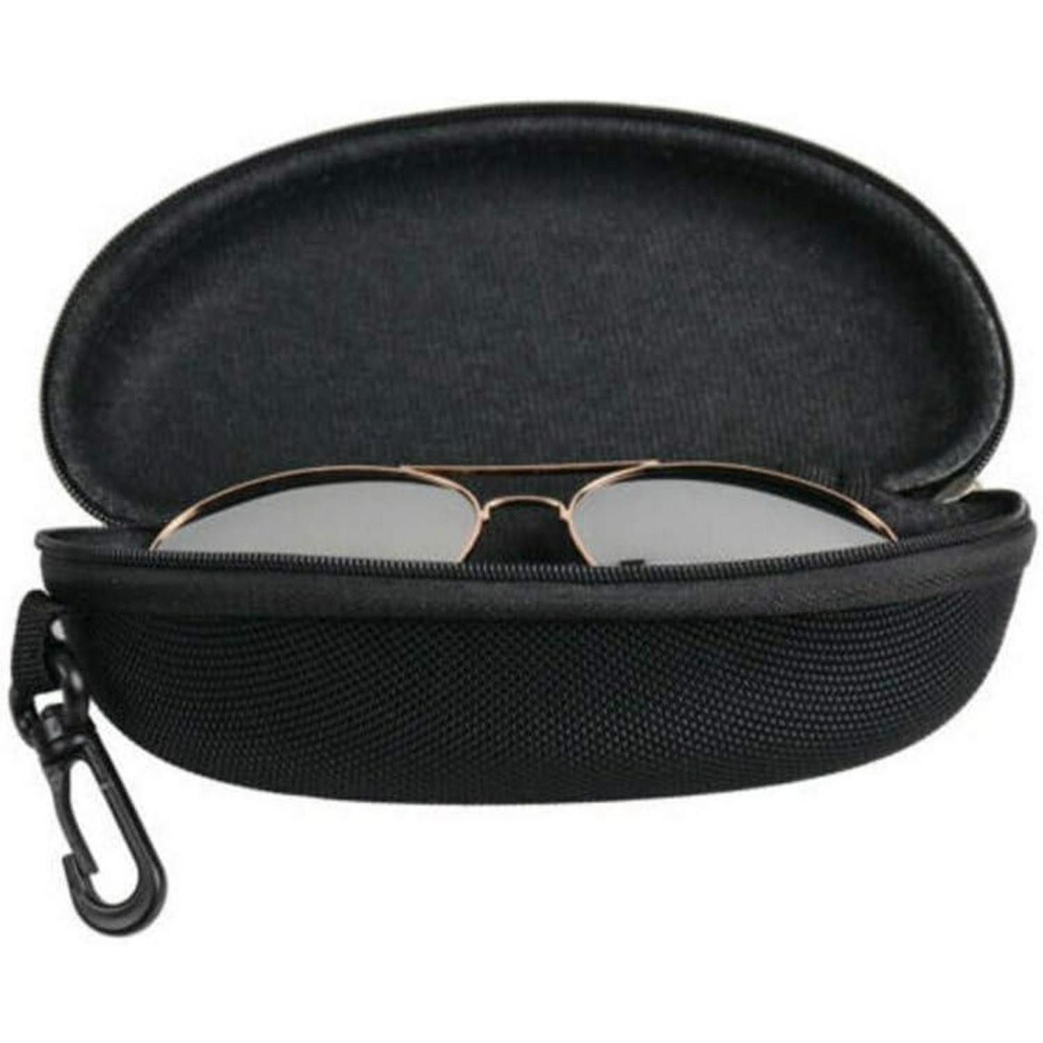 LuxusKollektion Brillenetui Brillenetui Hartschale Reißverschluss M Schwarz Schwarz Schwarz