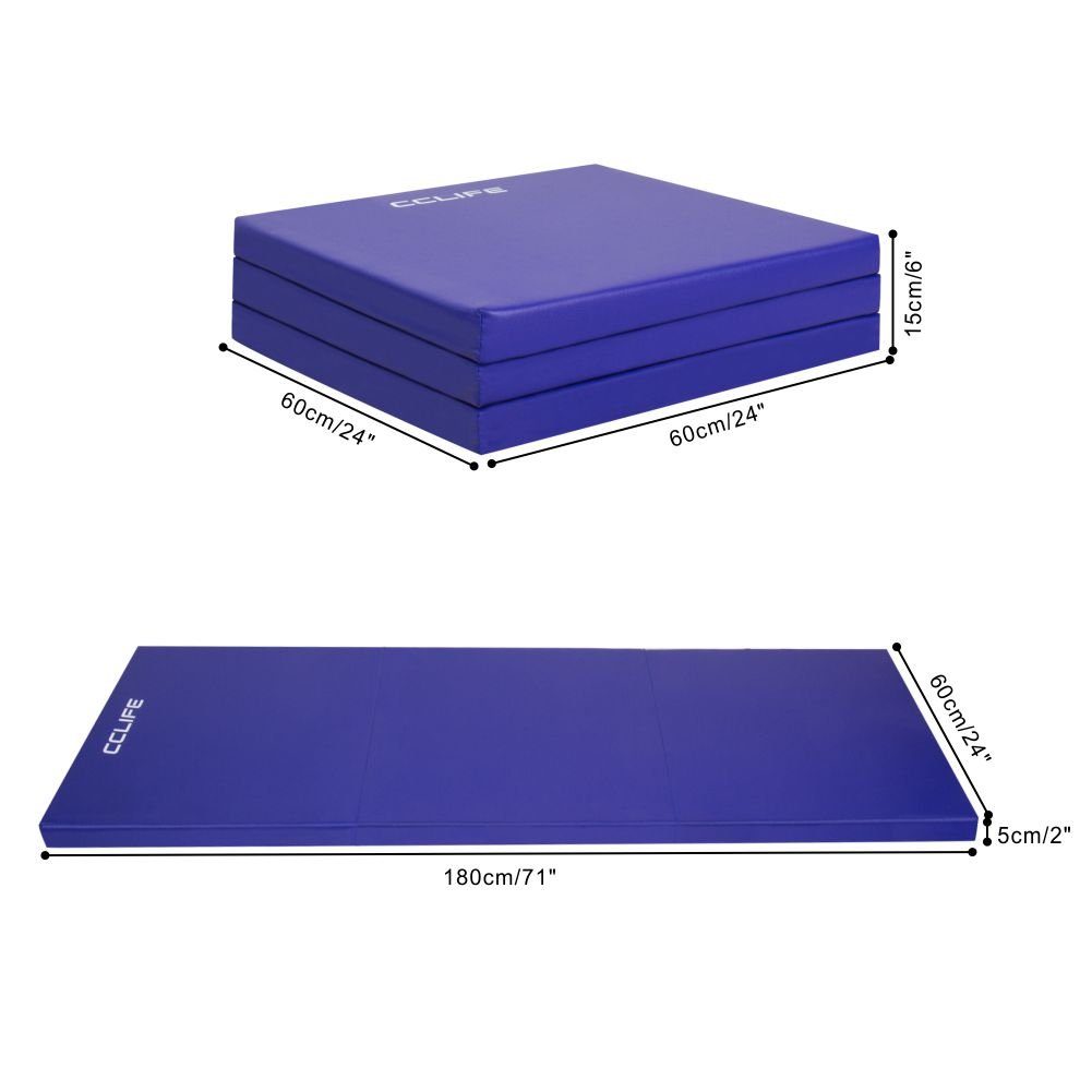 CCLIFE Weichbodenmatte Klappbar Turnmatte Weichbodenmatte Gymnastikmatte Yogamatte 180x60x5