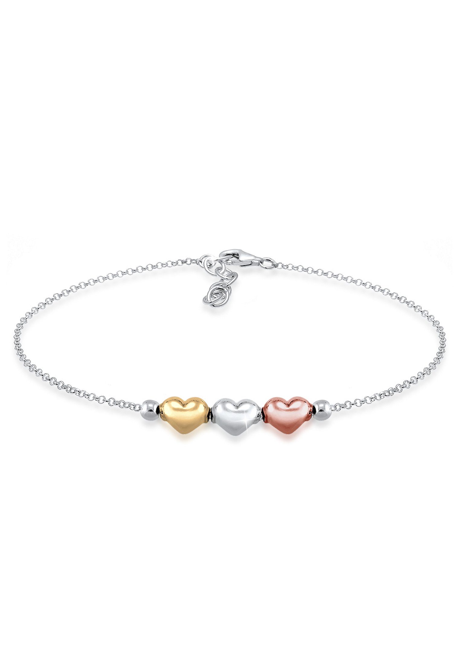 Elli Armband »Herz Liebe Tri-Color 925 Sterling Silber« online kaufen | OTTO