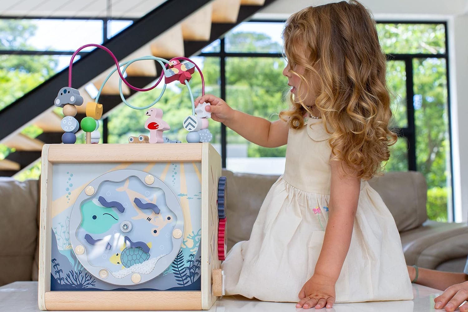 EverEarth® Lernspielzeug 6-in-1 Aktivitätscenter Wilde Tiere aus Holz – Mot günstig online kaufen