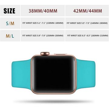 CoolGadget Smartwatch-Armband Fitnessarmband aus TPU / Silikon, für Apple Watch 1 - 4 / 5 / 6 / 7 / 8 / 9 / SE / Ultra 42 44 45 mm