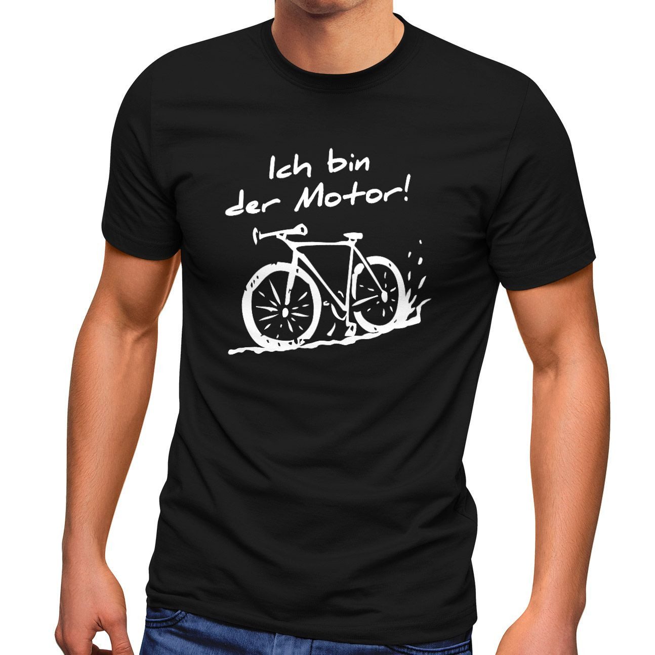 Print-Shirt Herren T-Shirt Ich bin der Motor! Fahrrad MTB Mountainbike Radfahren