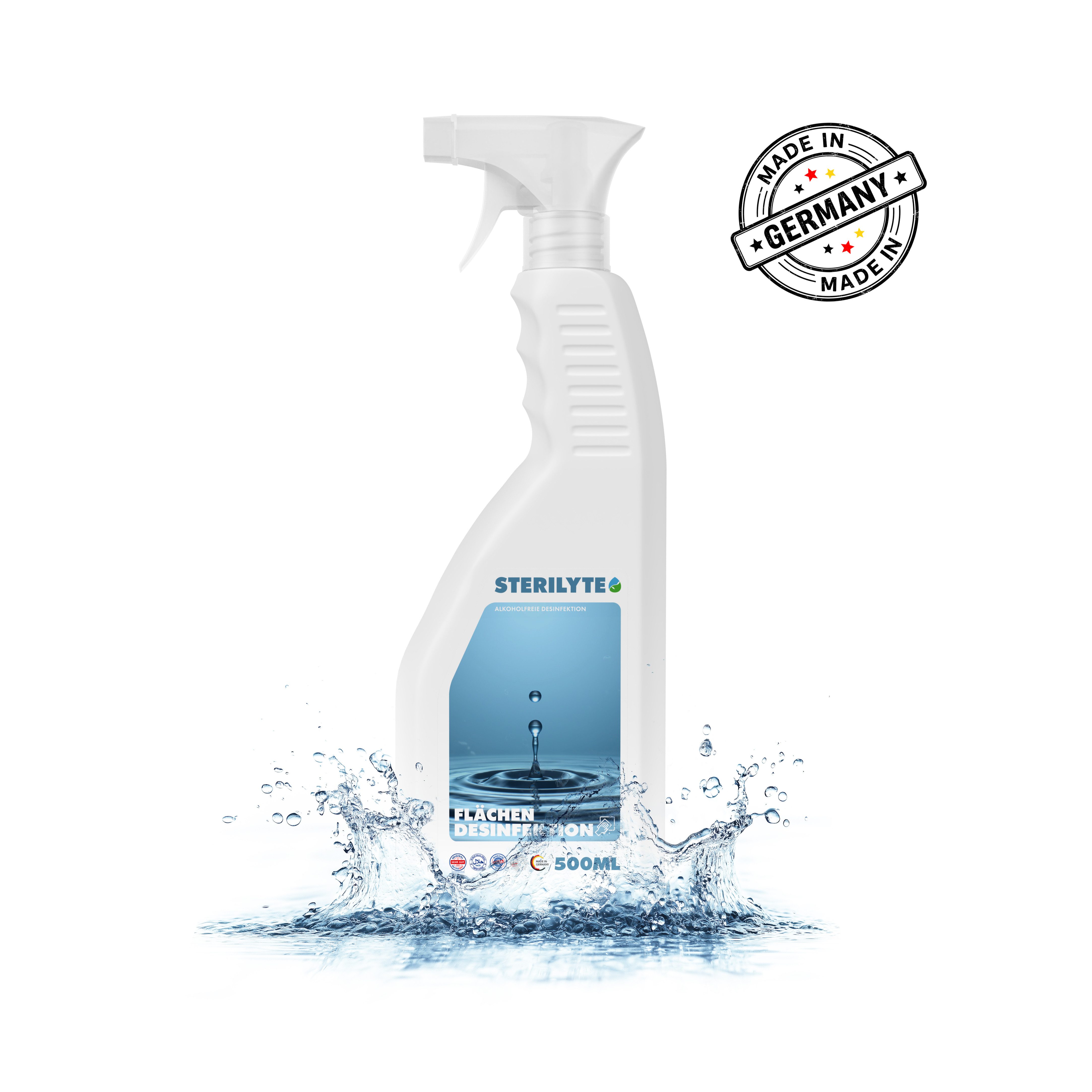 Sterilyte Flächendesinfektion - alkoholfrei - Halal & Koscher Oberflächen-Desinfektionsmittel (500ml)