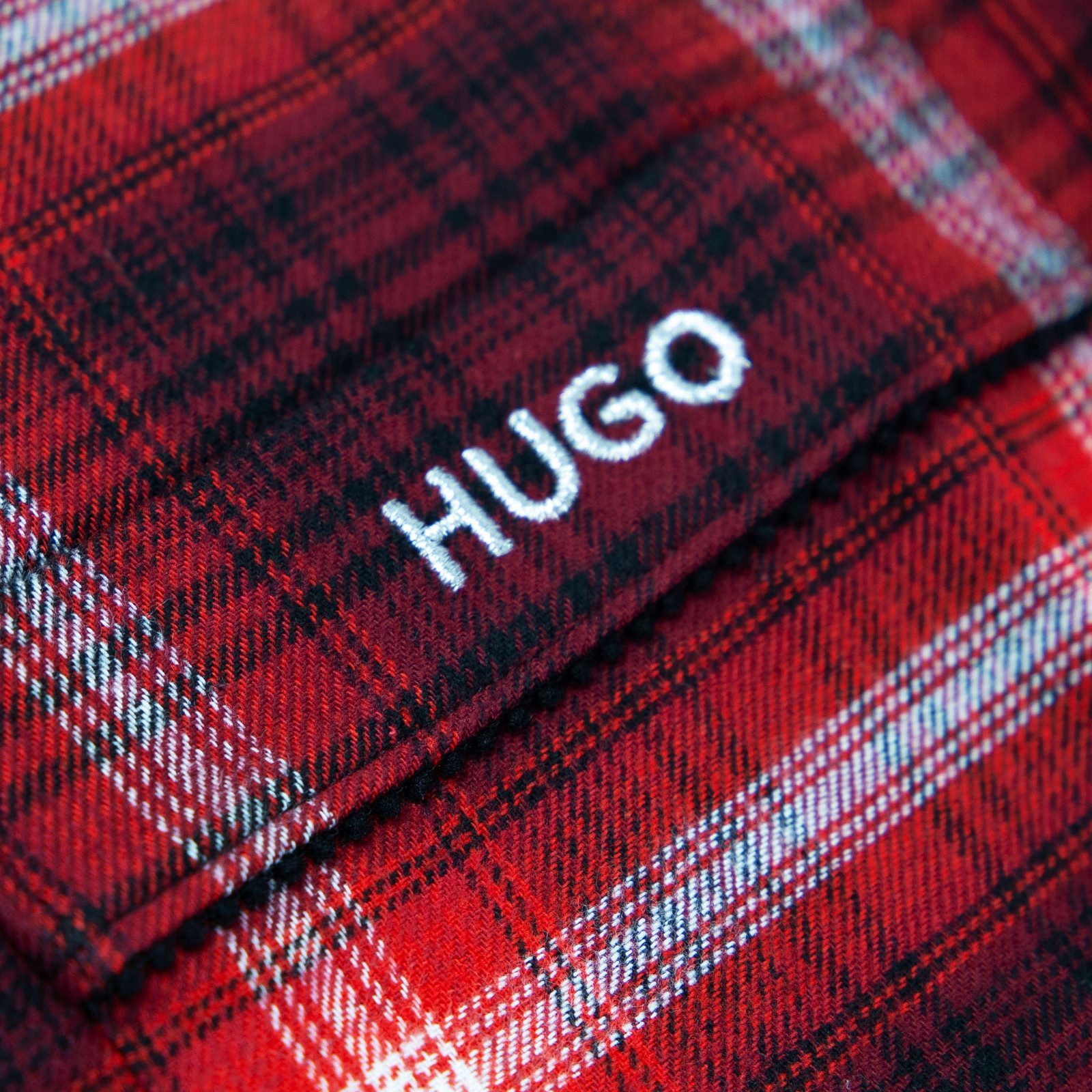 HUGO Longshirt Flannel Check_Nighty mit Brusttasche