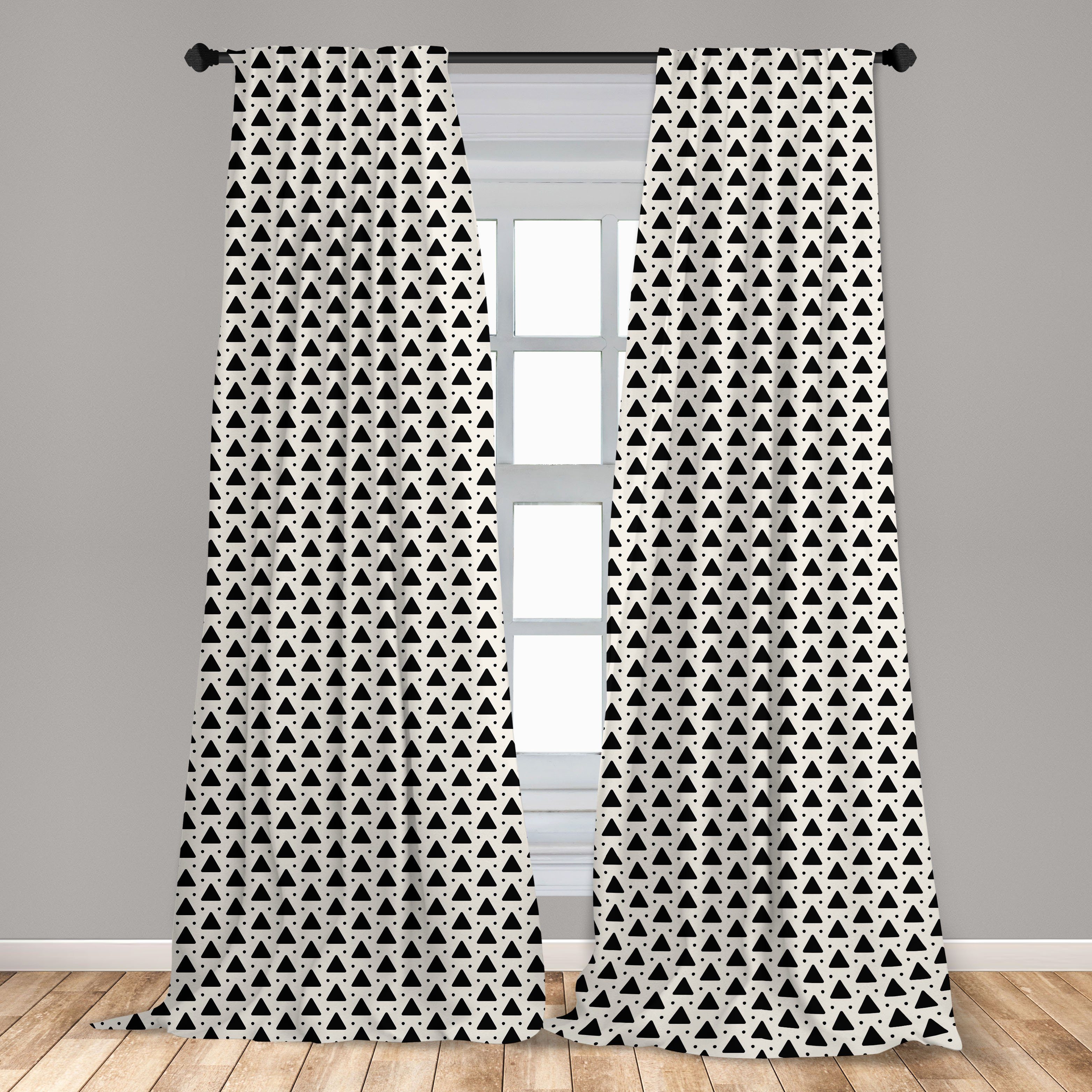 Schlafzimmer Gardine Wohnzimmer Einfache für Vorhang Triangles Geometrisch Abakuhaus, Punkte Dekor, Microfaser, und