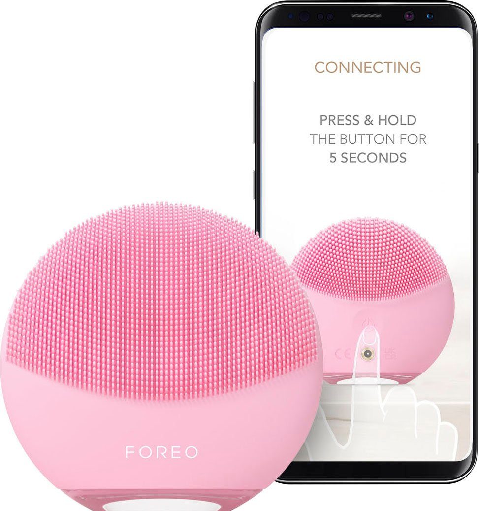 FOREO Elektrische Gesichtsreinigungsbürste mini 4 Pearl Pink LUNA™