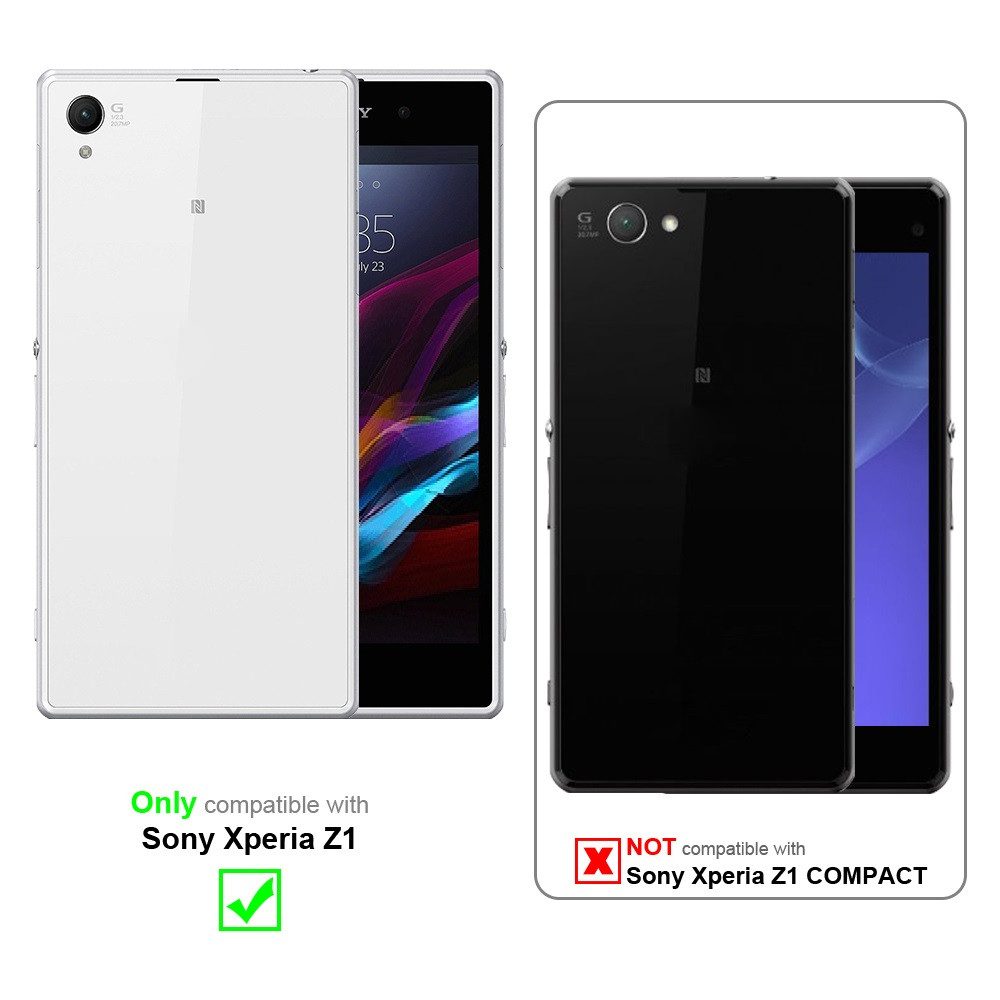 Cadorabo Handyhülle für Sony Xperia Z1 Hülle Sony Xperia Z1, Klappbare Handy Schutzhülle - Hülle - mit Standfunktion und Kartenfach