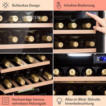 Klarstein Weinkühlschrank Vinetage 12 Uno, für 12 Standardflaschen á 0,75l,Wein Flaschenkühlschrank Weintemperierschrank Weinschrank Kühlschrank