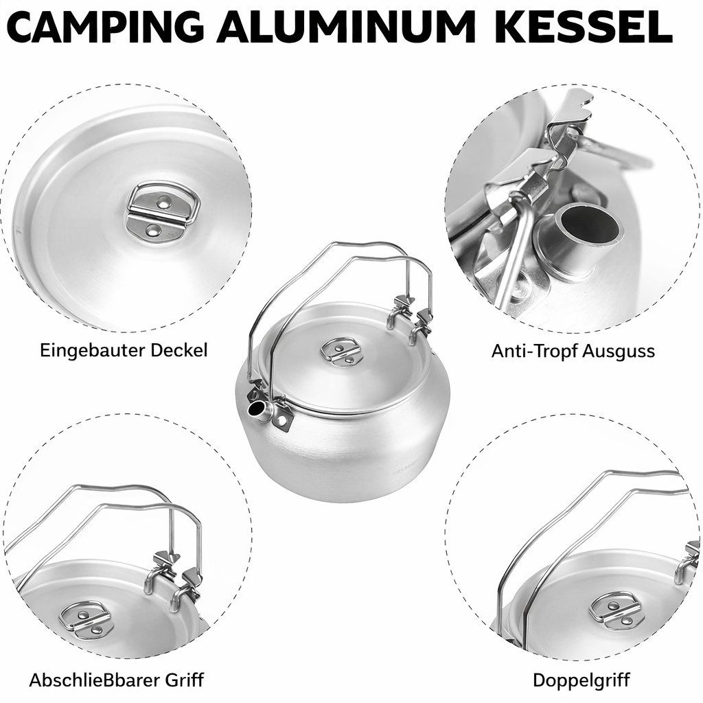 FireMaple Wasserkessel Nimbus Aluminium Wasserkocher 1,2 L, Aluminium (eloxiert)
