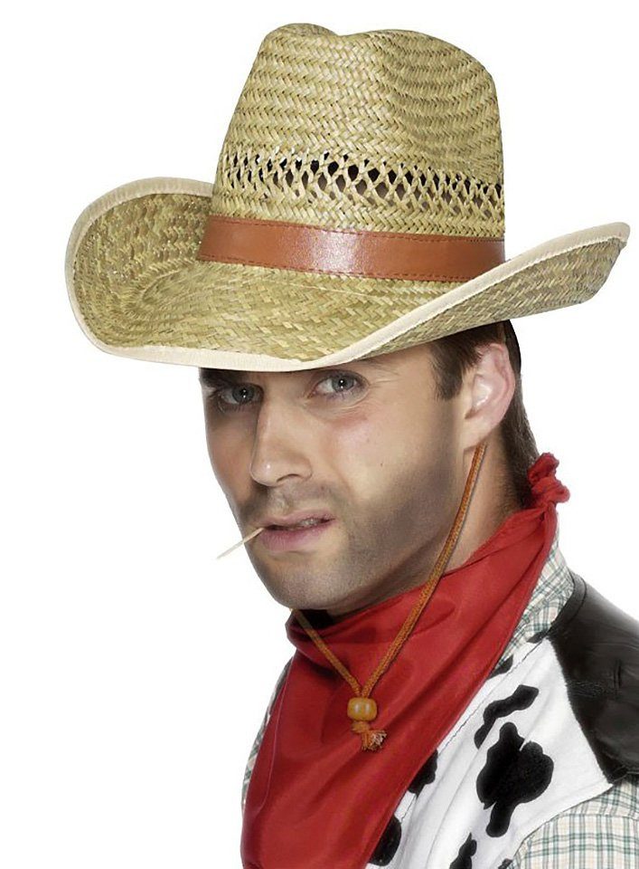 Metamorph Cowboy-Kostüm Cowboy Strohhut, Geflochtener Westernhut für Farmer und Rancher