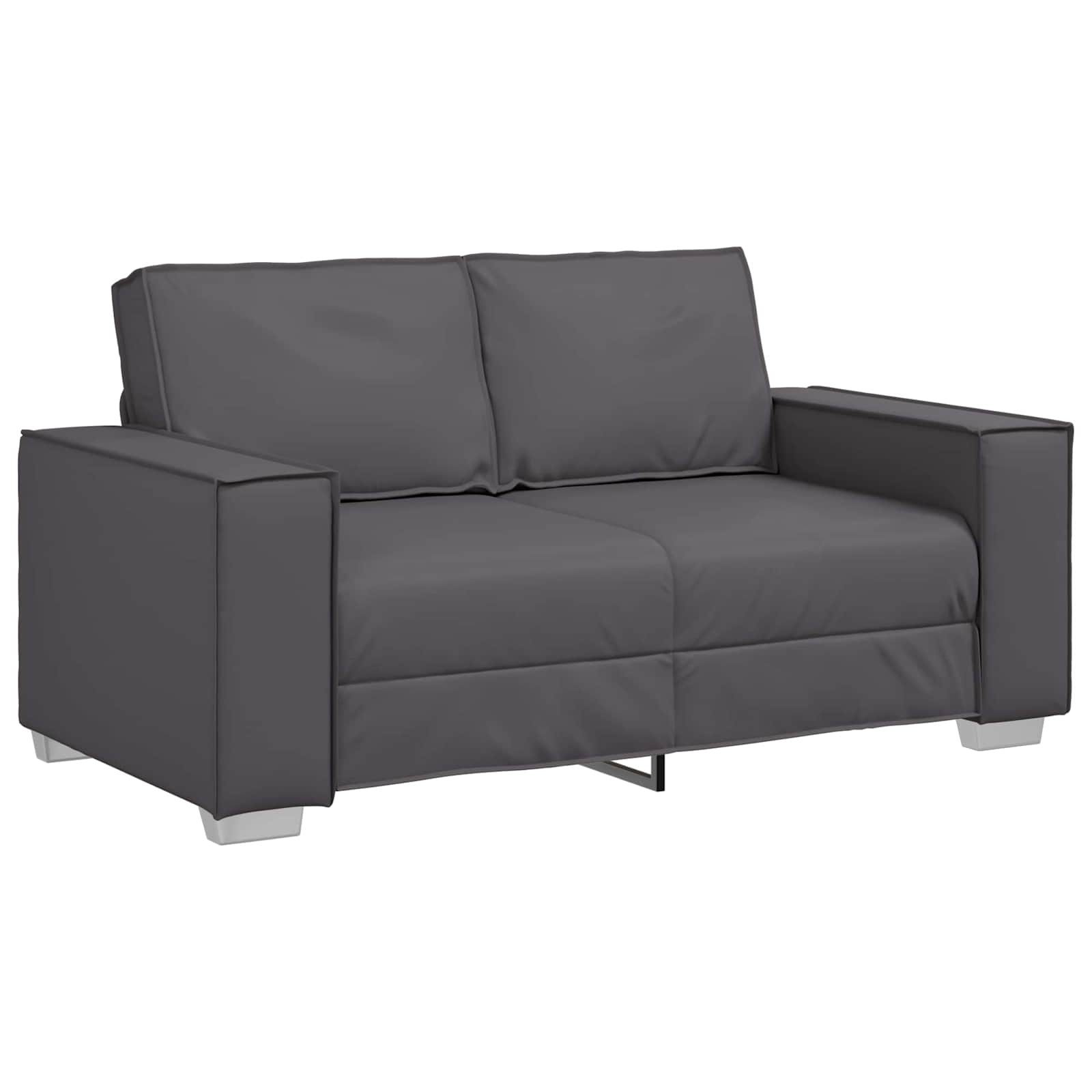 vidaXL Sofa Zweisitzer-Sofa Grau 160 cm Kunstleder, 1 Teile