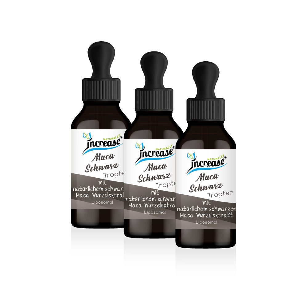 increase NATURALLY Nimm 3, zahl 2 Liposomaler Maca Schwarz 3000mg pro Tag Tropfen, 180 ml