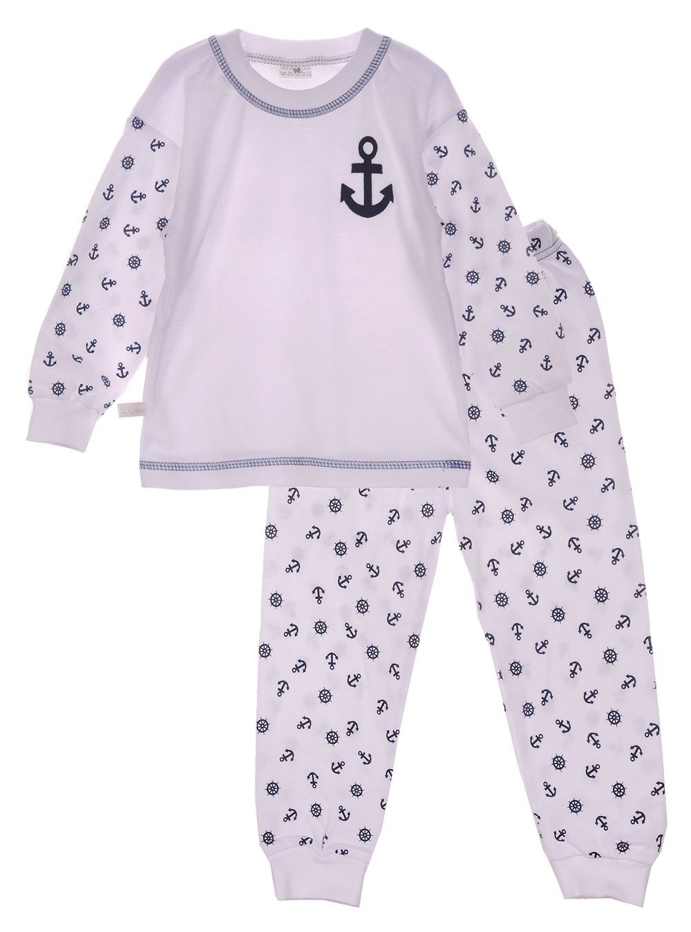 La Bortini Pyjama Schlafanzug Langarmshirt und Hose 80 86 92 98 104 110 116  122 128 für Babys und Kinder