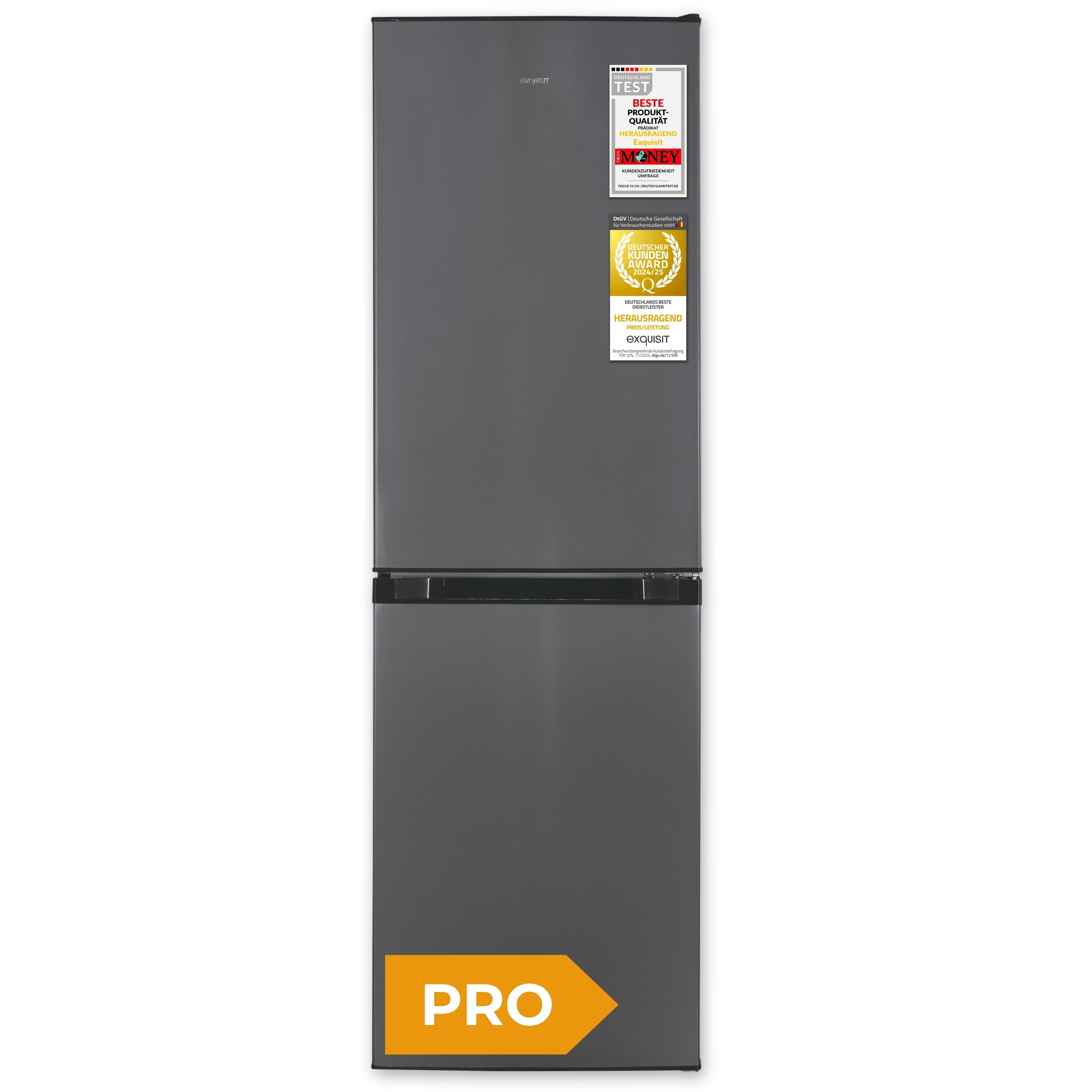 exquisit Kühl-/Gefrierkombination KGC5195-65-NF-330E, 157.5 cm hoch, 48.5 cm breit, No-Frost-Technik, LED-Beleuchtung, wechselbarer Türanschlag