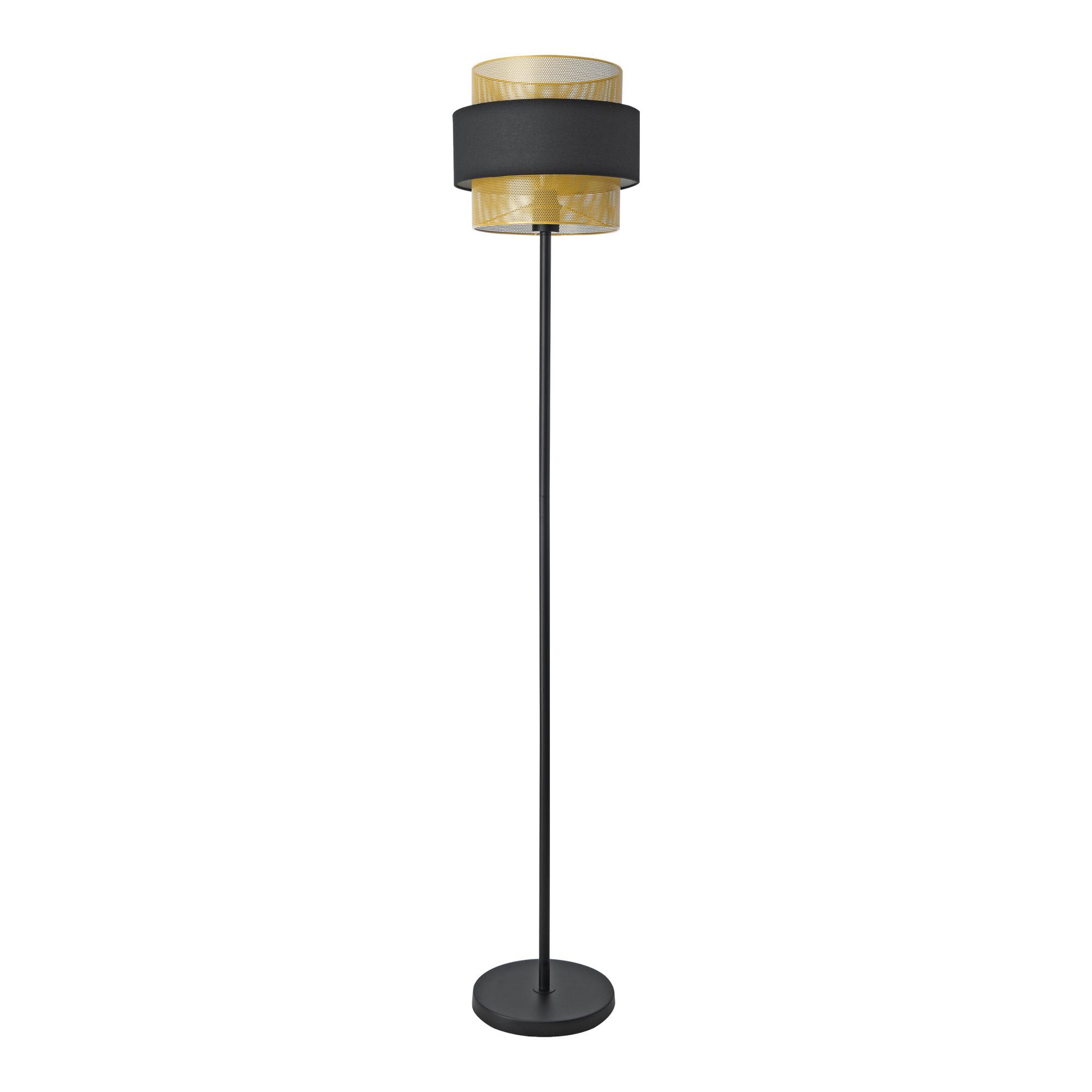 Stehlampe, ohne E27 / x Leuchtmittel, 1x »Albans« Schwarz 160 30 lux.pro cm Gold