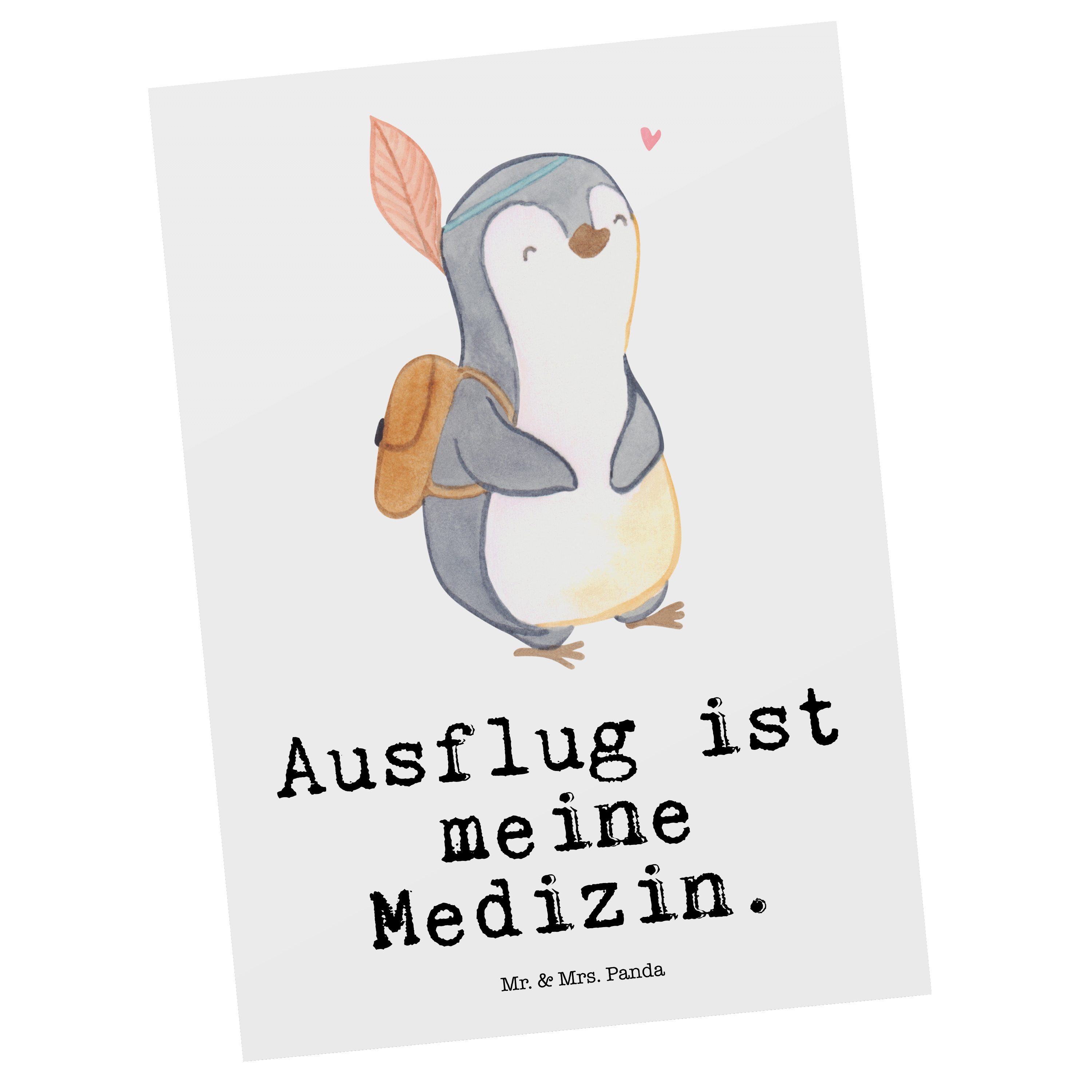Postkarte - Panda Geschenk, Mr. - Pinguin Mrs. Ausflug & Einladungskarte, Medizin Weiß Ansichtsk