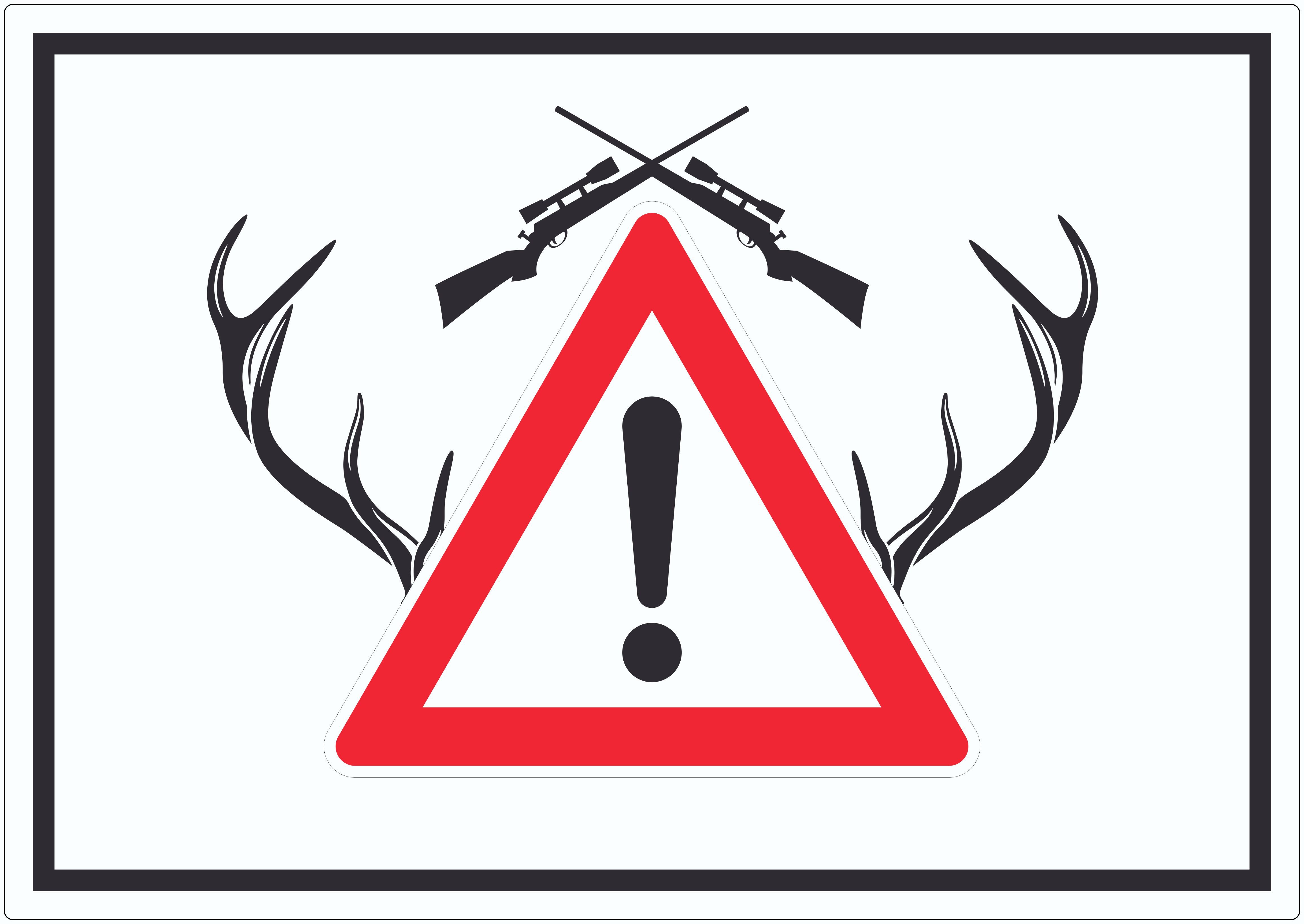 HB-Druck Наклейка Achtung Jagd Gewehr Наклейка mit Symbol, wetterfest, UV-beständig, kratzfest