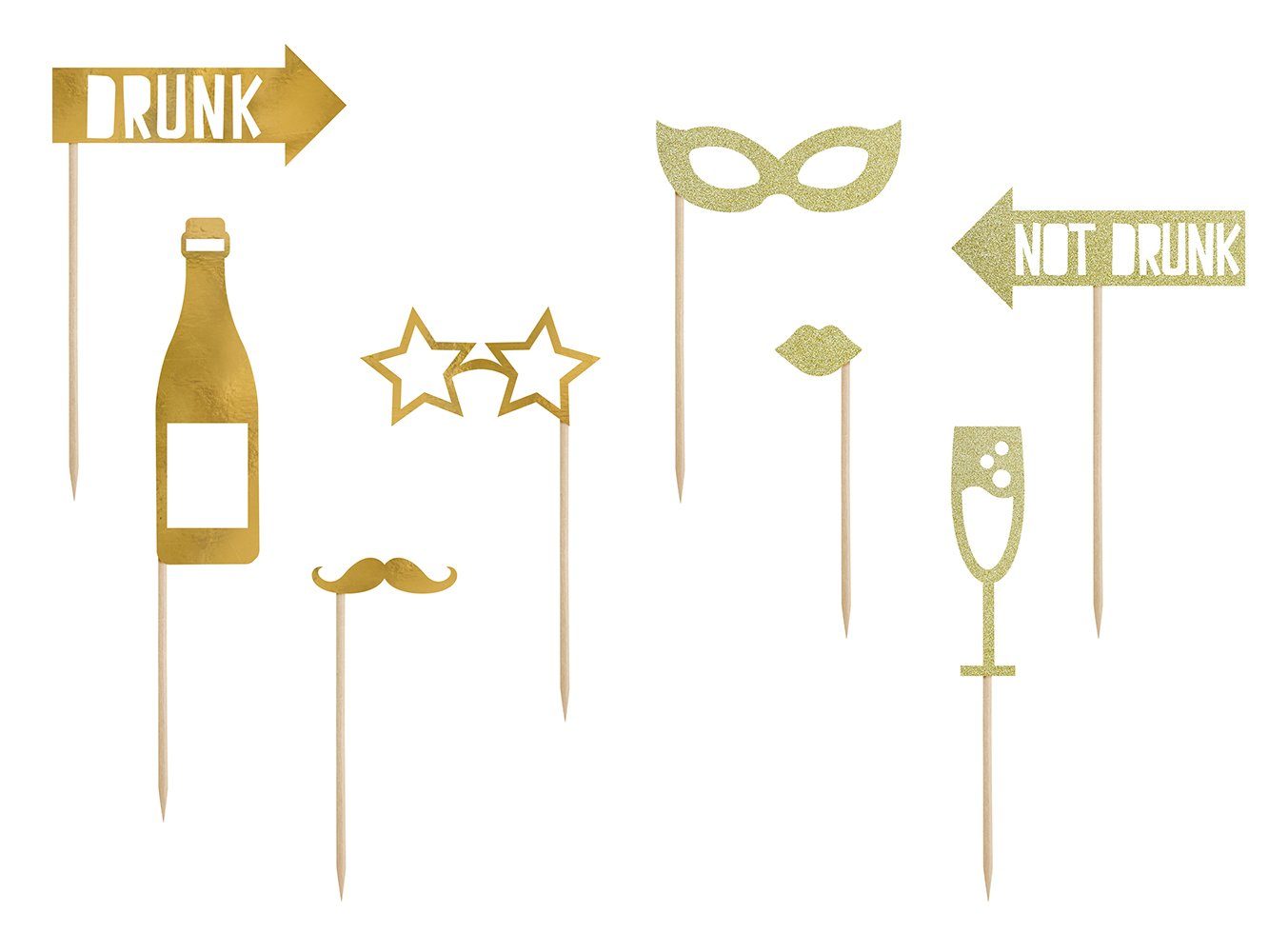 partydeco Papierdekoration, Fotobox Requisiten Let's Celebrate 21-42cm 8er Set