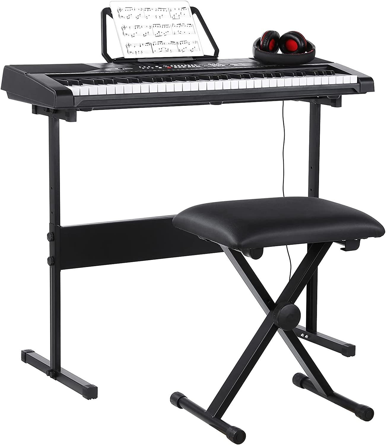MVPower Keyboard Stage-Piano, (61 Tasten, Hammermechanik, Anschlagdynamik), Stagepiano  Stage Set mit 50 Demo-Songs, 255 Timbres, 255 Rhythmen