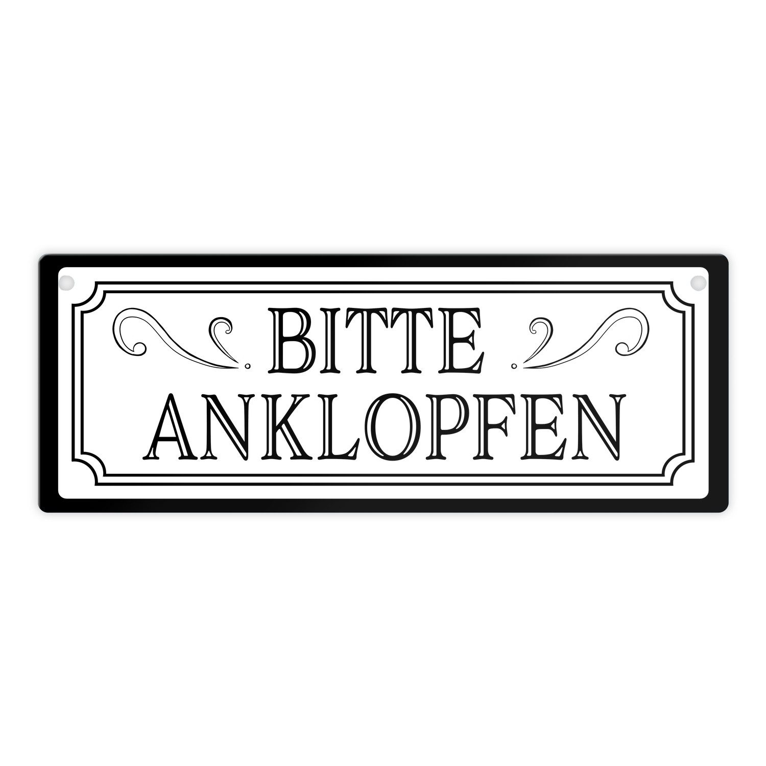 Metallschild Bitte anklopfen Metallschild in Retro Optik