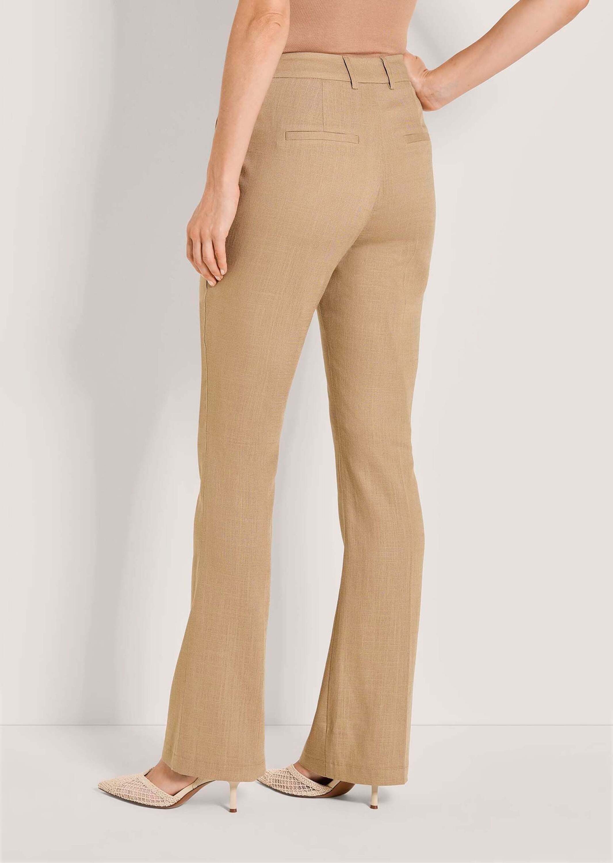 MADELEINE Bügelfaltenhose Stoffhose mit Formbund Viskosehose mit Gürtelschlaufen, Bügelfalten, Taschen und Knöchellänge