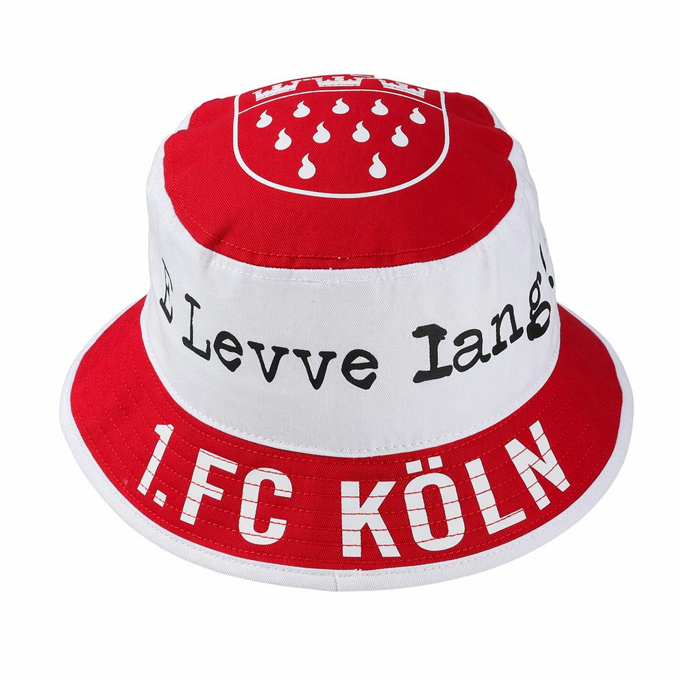 1. FC Köln Fischerhut Vereinsstraße rot-weiß 100 % Baumwolle Einheitsgröße