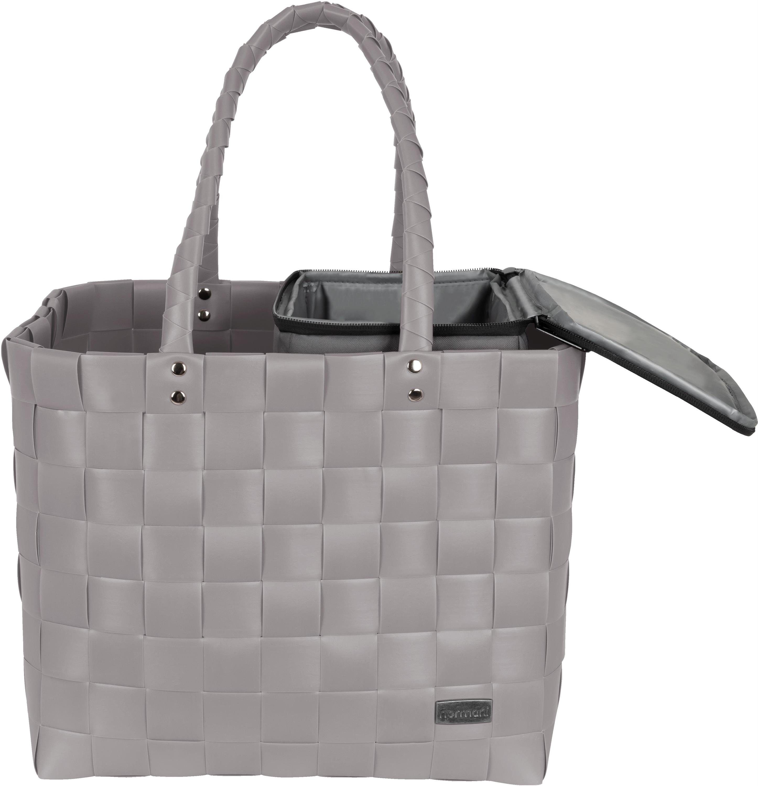 normani Einkaufskorb Flechtkorb mit kleiner Kühltasche, 20 l, Einkaufskorb mit kleine Kühlbox
