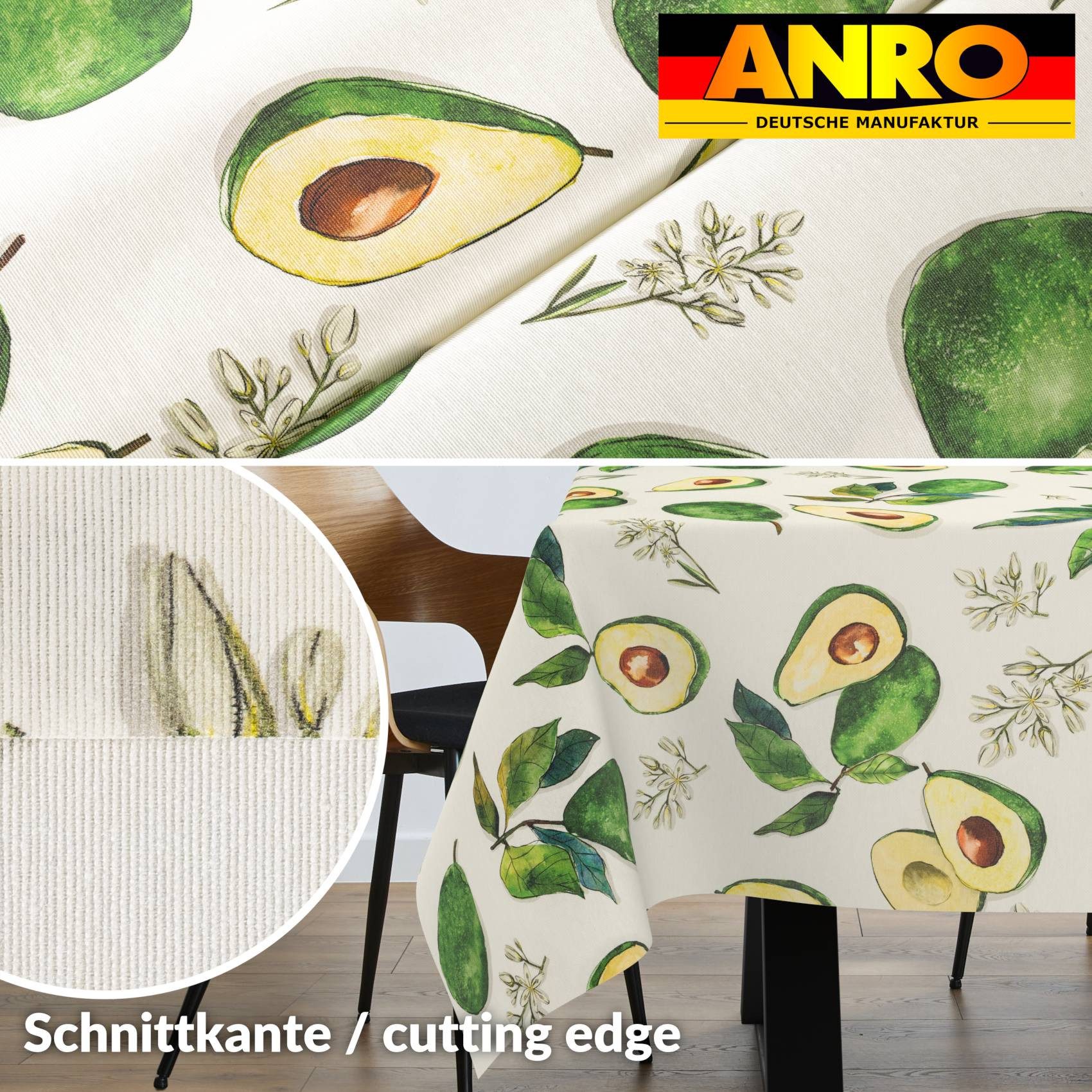 ANRO Tischdecke Stoff Digitalprint Tischtuch EasyClean ACRYL Beschichtet Tischwäsche (Einzelstück 1-tlg), auch als Gartentischdecke - ACRYL Beschichtet