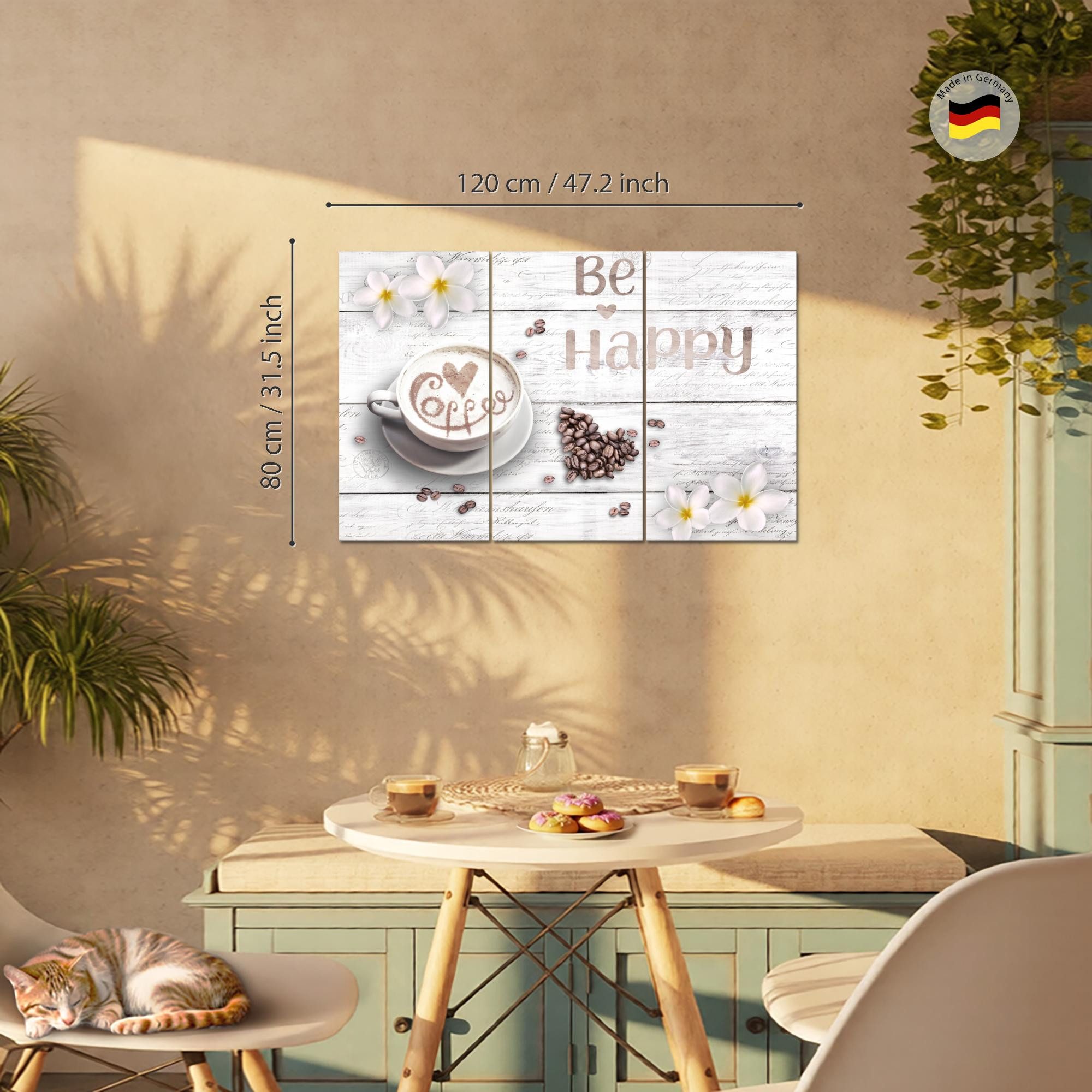 Runa Art Wandbild Wandbilder Wohnzimmer XXL Küche Moderne Bilder 120 x 80 cm, (3 St)
