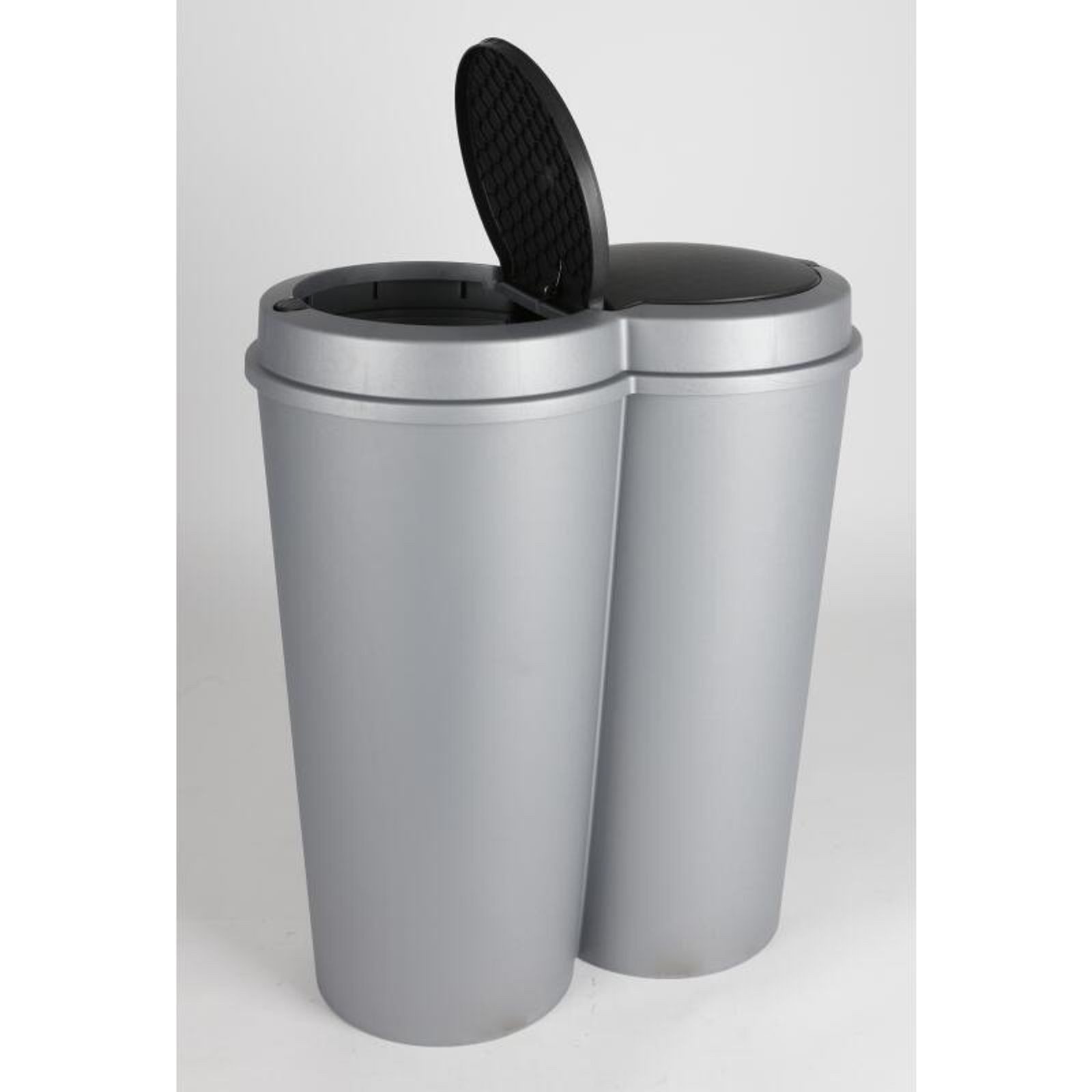 BURI Mülleimer E&K Duo-Bin Doppel-Abfalleimer 2-fach Mülleimer 49x52x30cm mit Deckel, Abfallbehälter