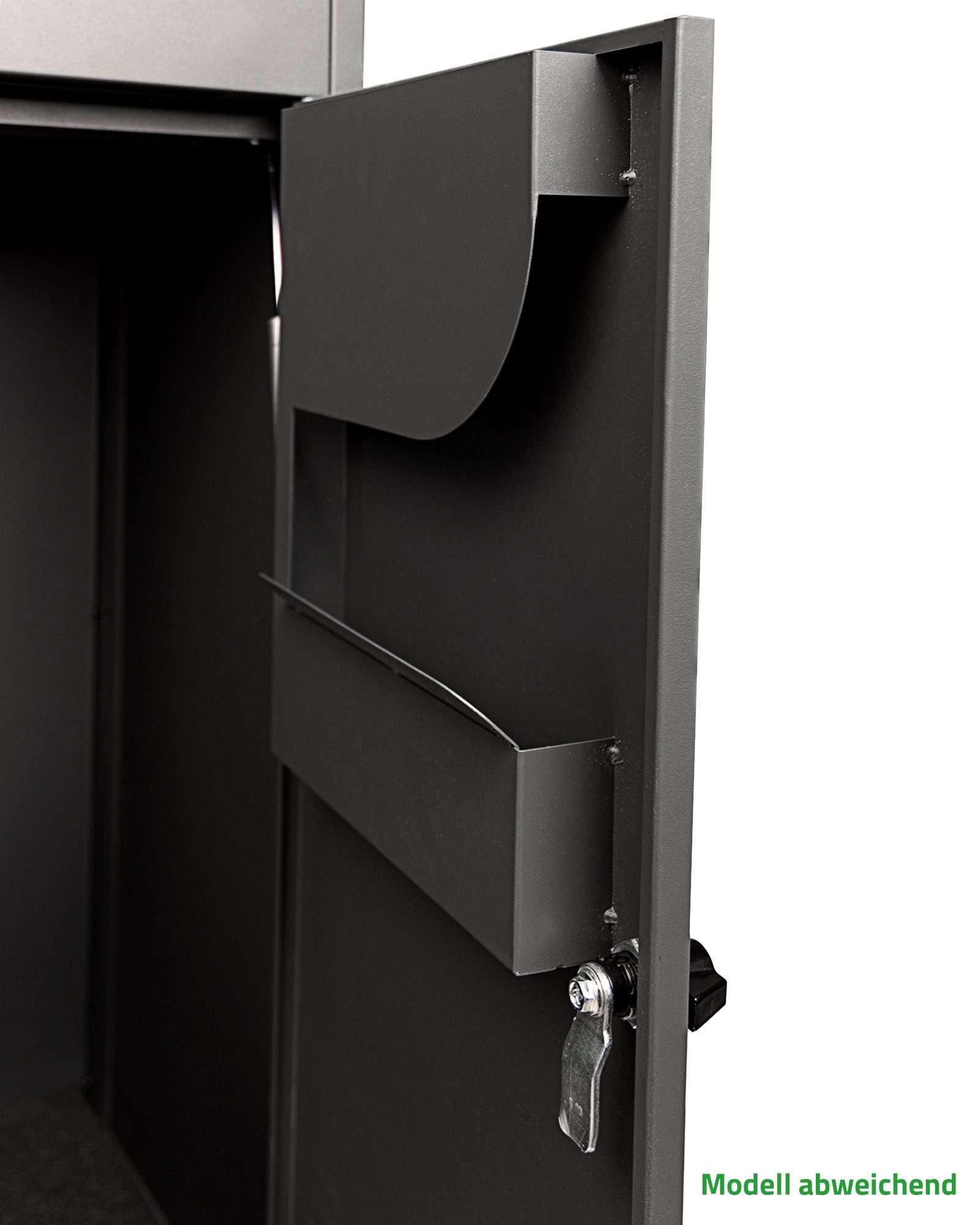 ONDIS24 Paketbox Postbox Briefkasten für Pakete und Briefe mit Paketsafe, Edelstahl, pulverbeschichtet, galvanisiert, mit Gasdruckfedern