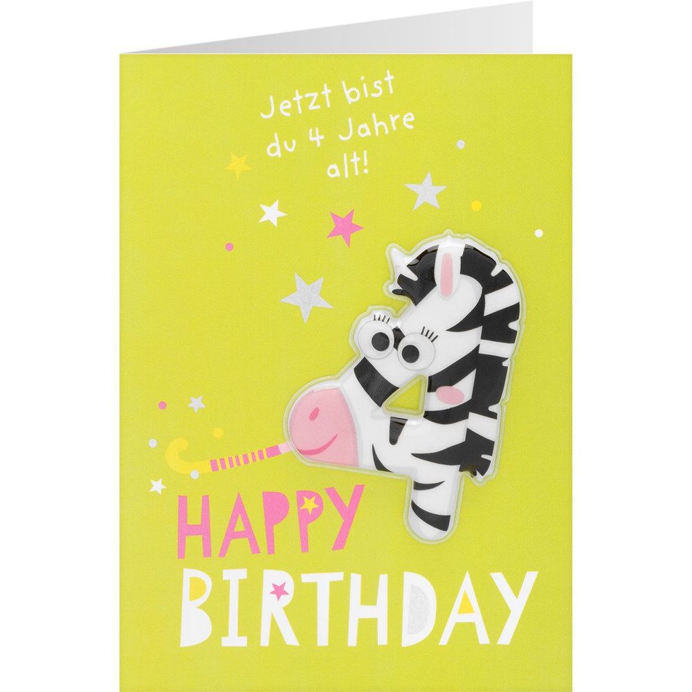 Sheepworld Geburtstagskarten Geburtstagskarte - Happy Birthday - Jetzt bist du 4 Jahre alt!