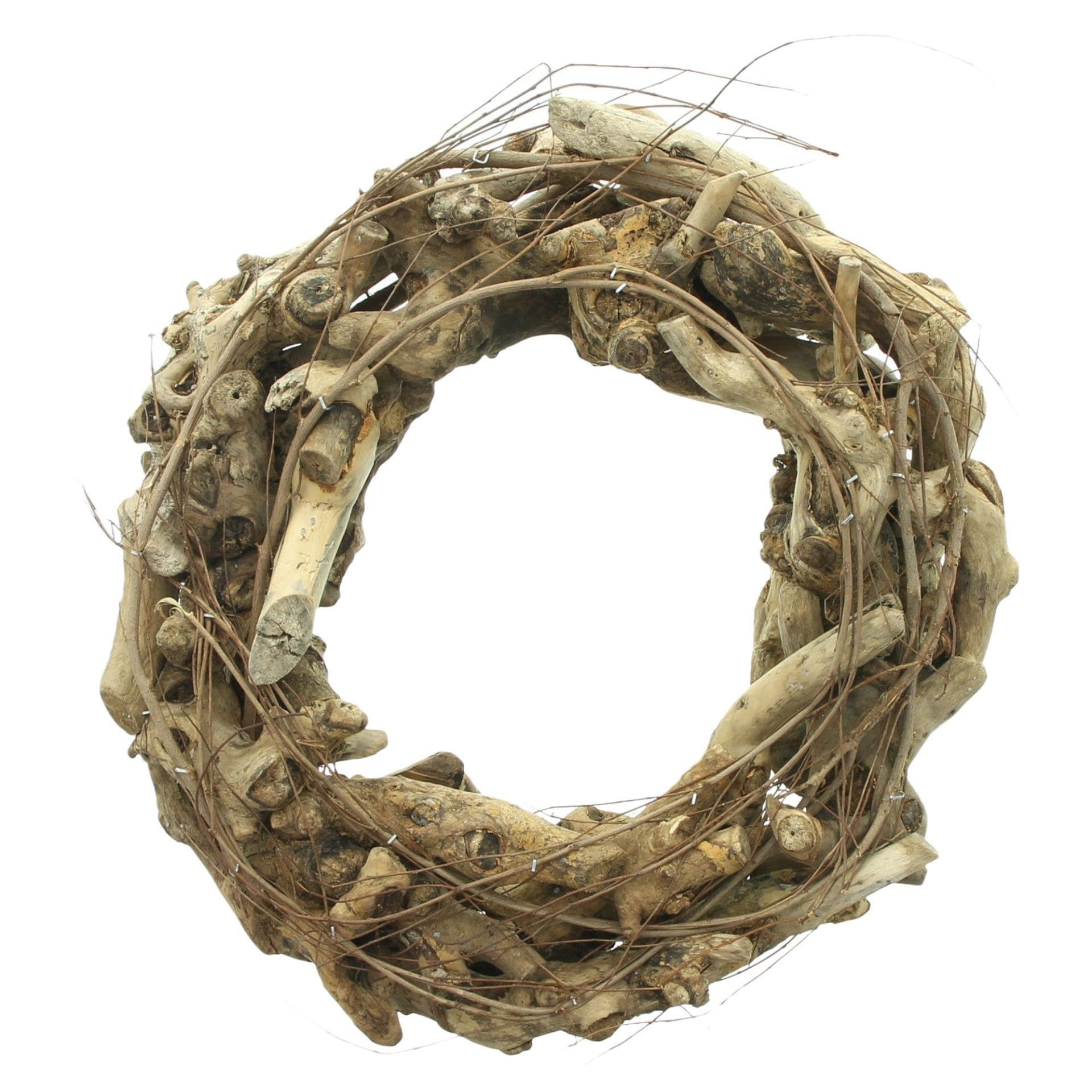 Dekoleidenschaft Dekokranz "Wurzelholz" aus Weide, Tischkranz Ø 35 cm, Kranz, Holzkranz, Türkranz, Wandkranz, Naturkranz