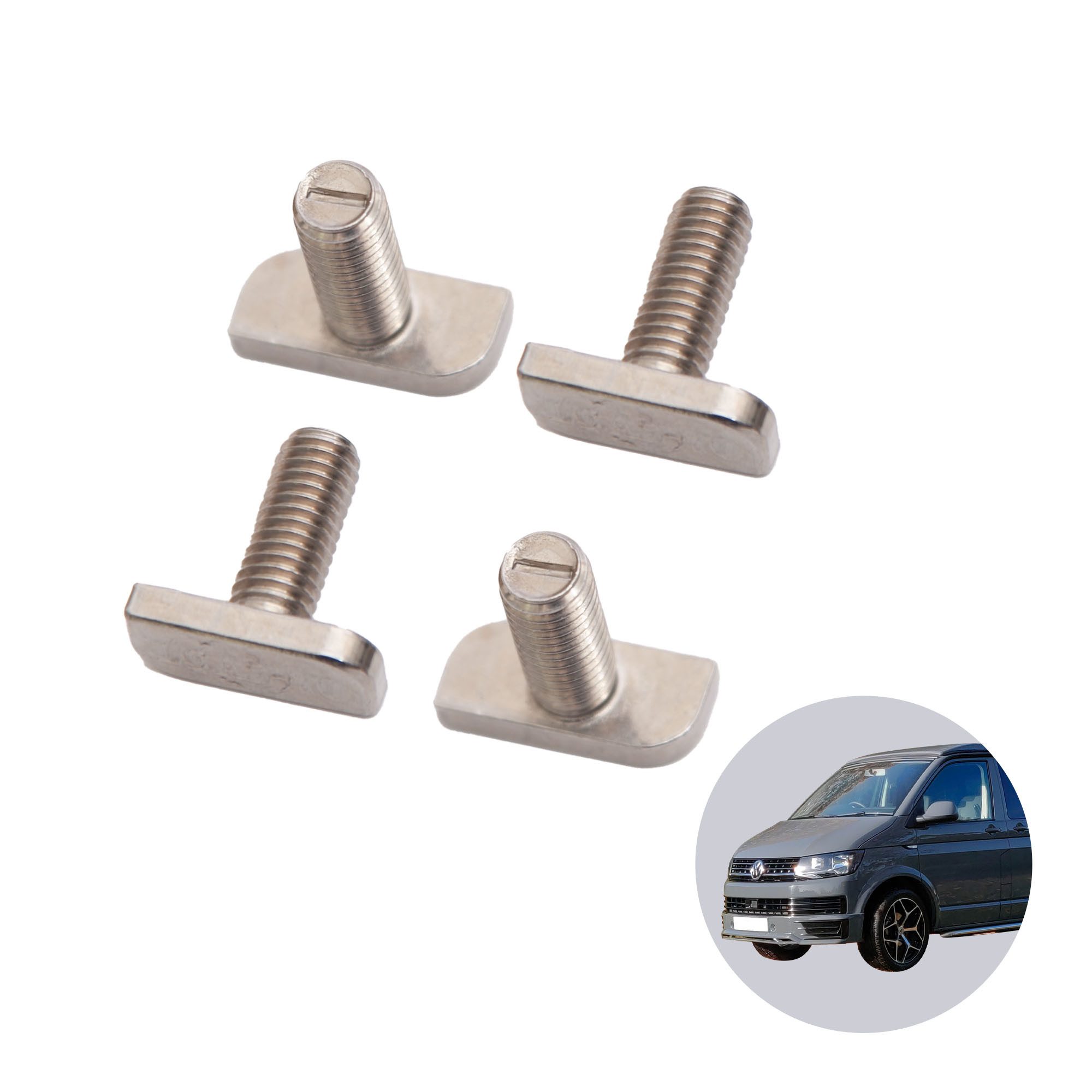 Spanngurt 040Parts Edelstahl T-Schraube 4er Set für Schienen mit C-Profil für