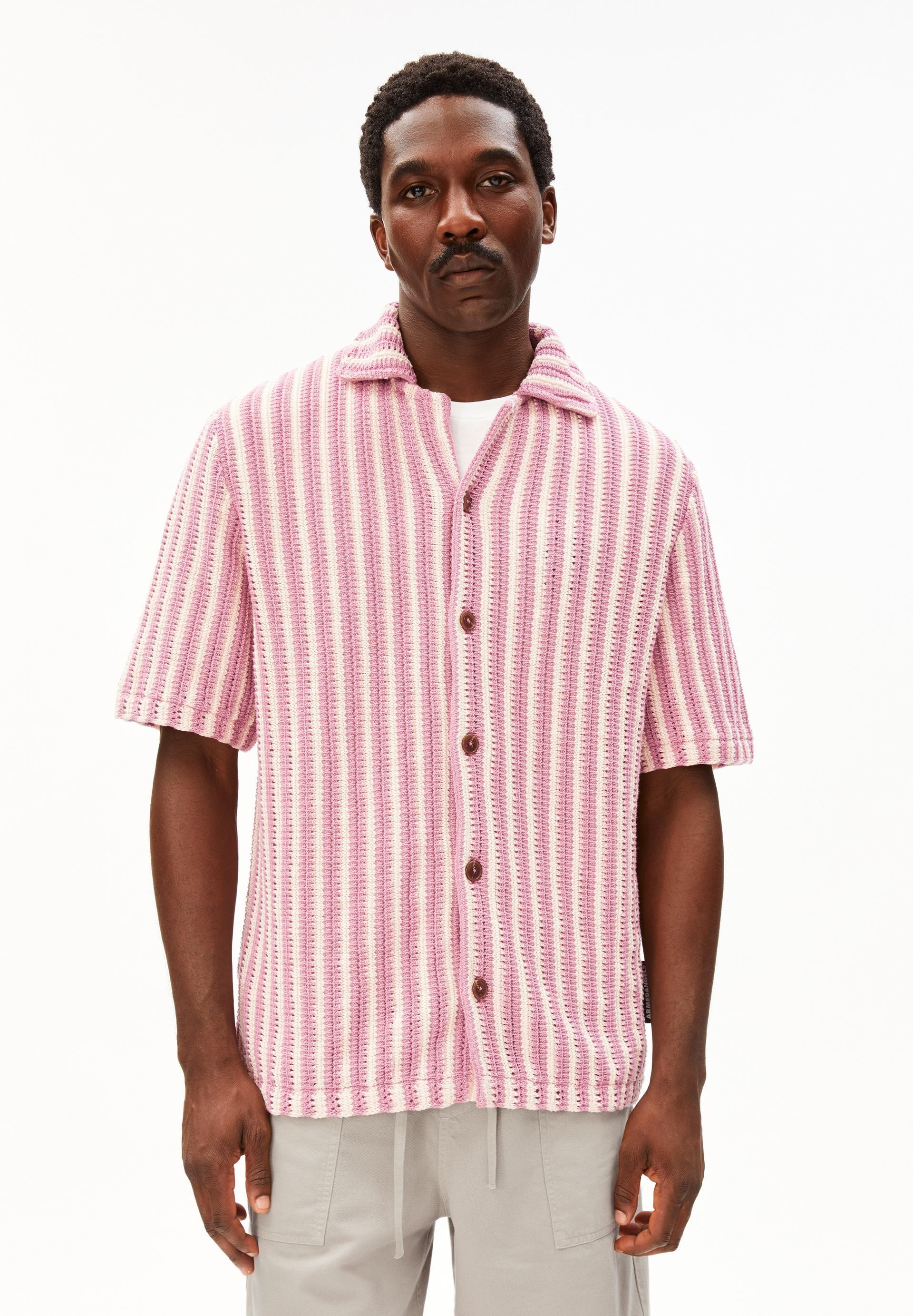 Armedangels Kurzarmhemd STRIPE 100% Bio-Baumwolle (1-tlg., Relaxed Fit)