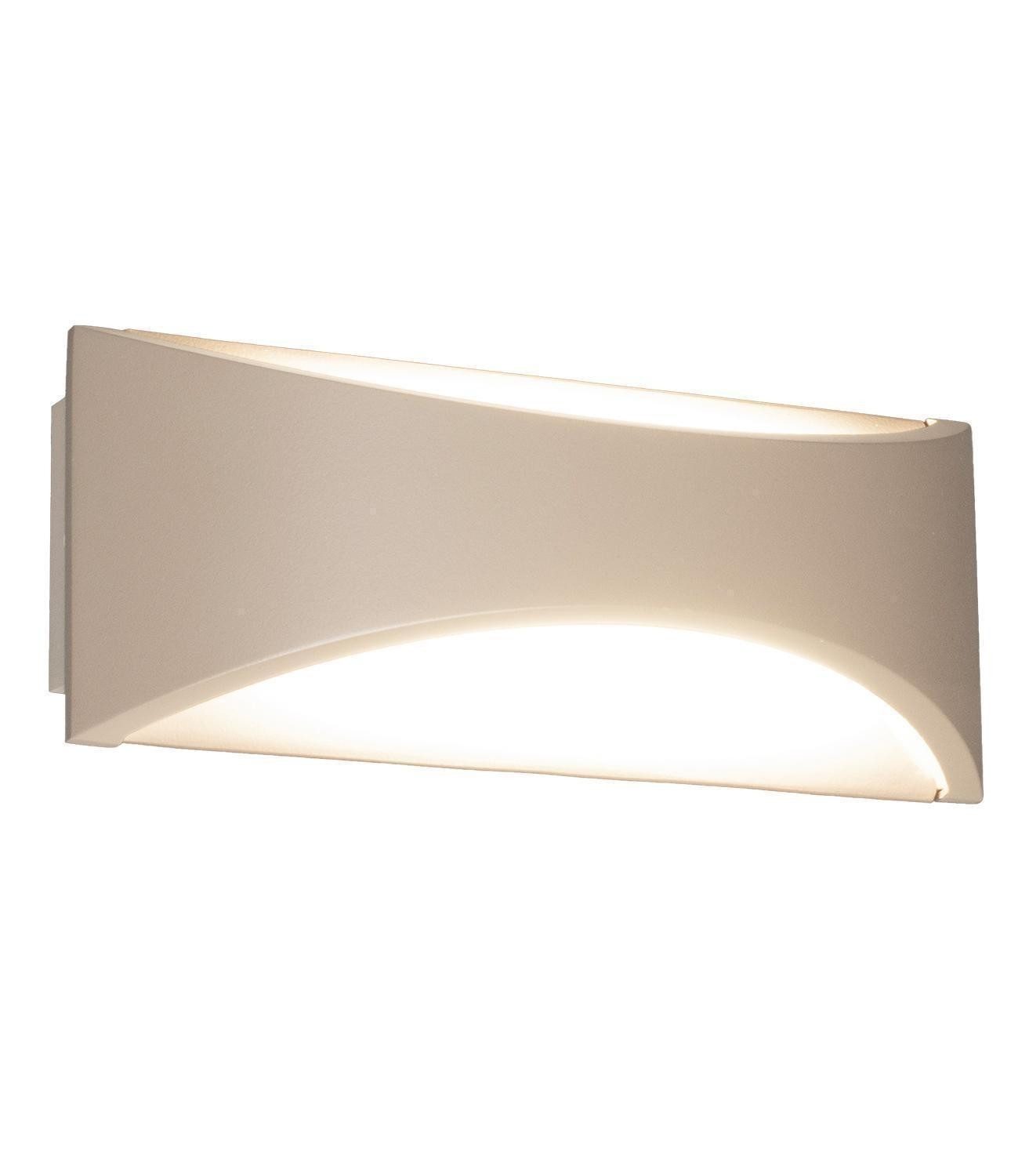 FISCHER & HONSEL LED Wandleuchte RIO, 1-flammig, Greige, Sandfarben, Weiß, Metall, LED fest integriert, Extra-Warmweiß, Acryl, Up-Down-Beleuchtung, B 22,5 x H 9 x T 7,7 cm
