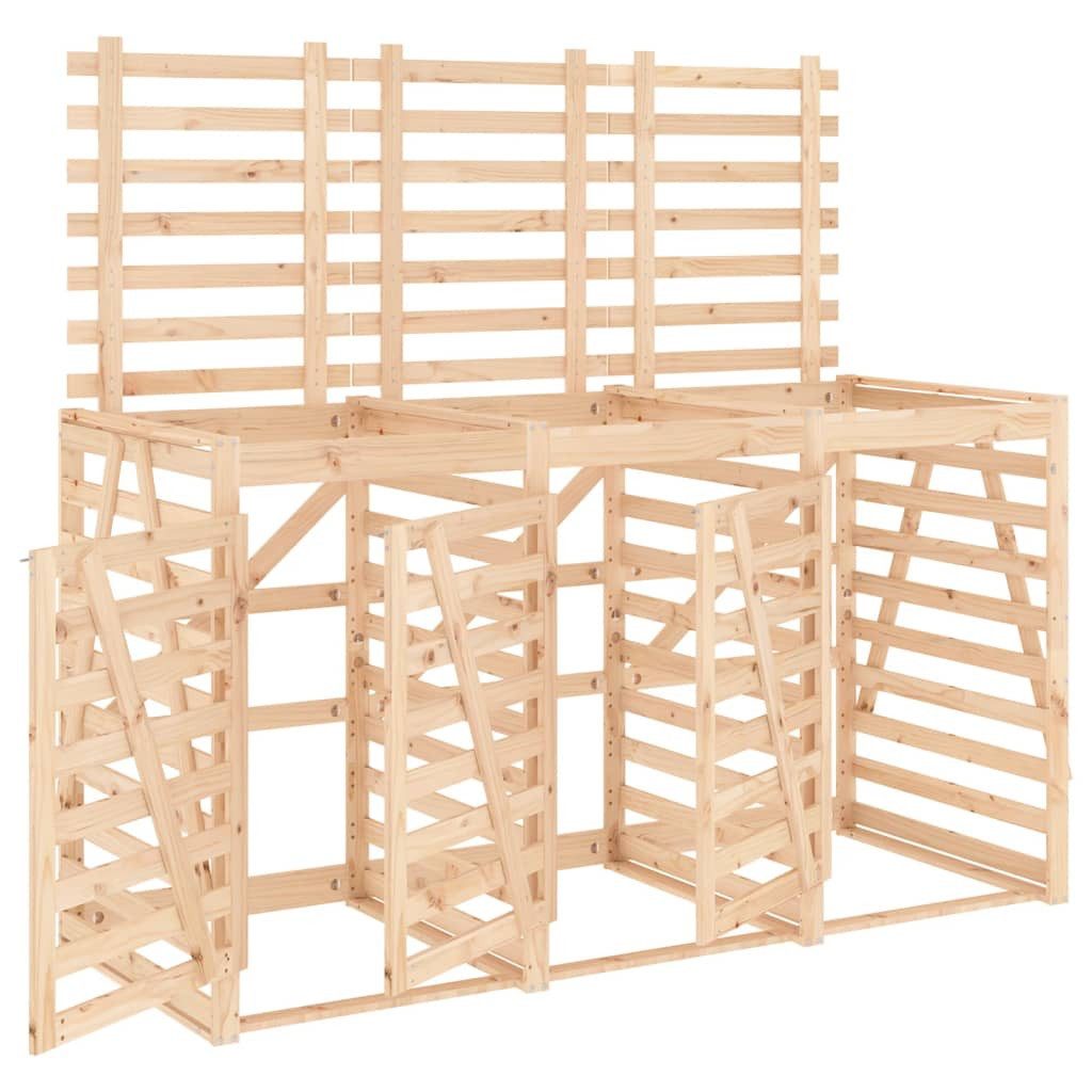 vidaXL Mülltonnenbox Mülltonnenbox für 3 Tonnen Massivholz Kiefer