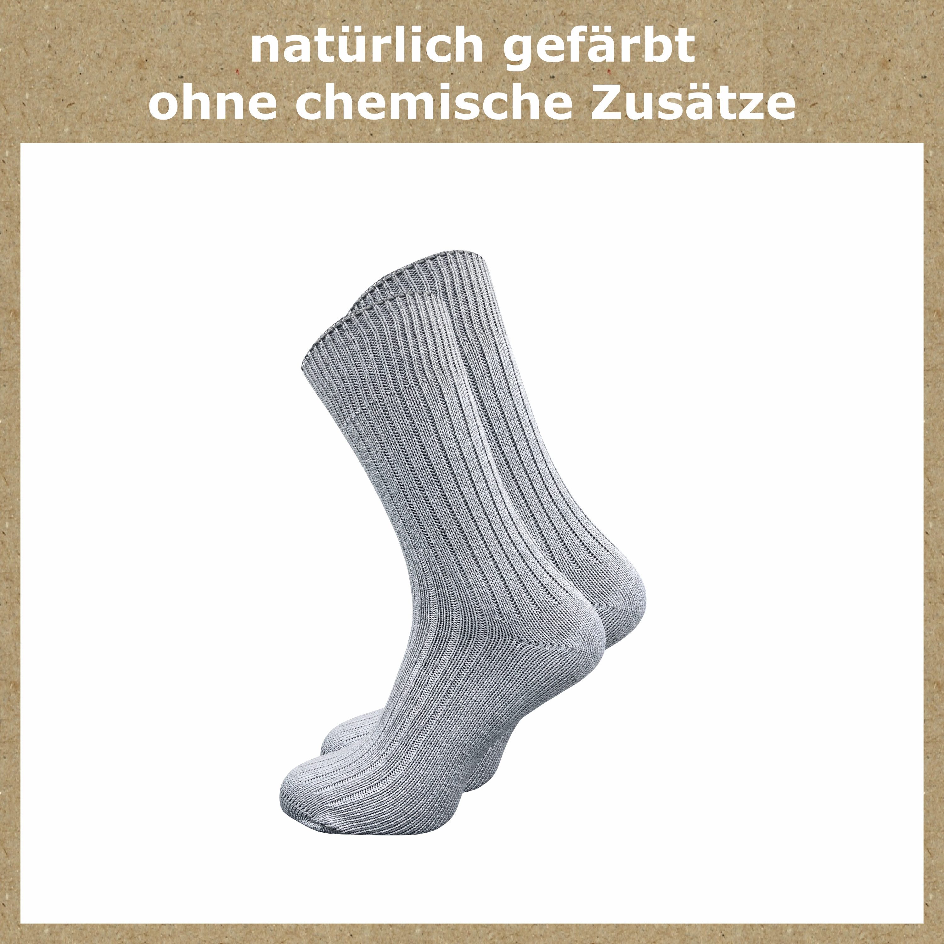 GAWILO Komfortsocken "Natur" aus 100% reiner, naturbelassener Baumwolle für Damen & Herren (6 Paar) Etwas gröber gestrickt für extra Tragekomfort & angenehmes H – Bild 3 von 5