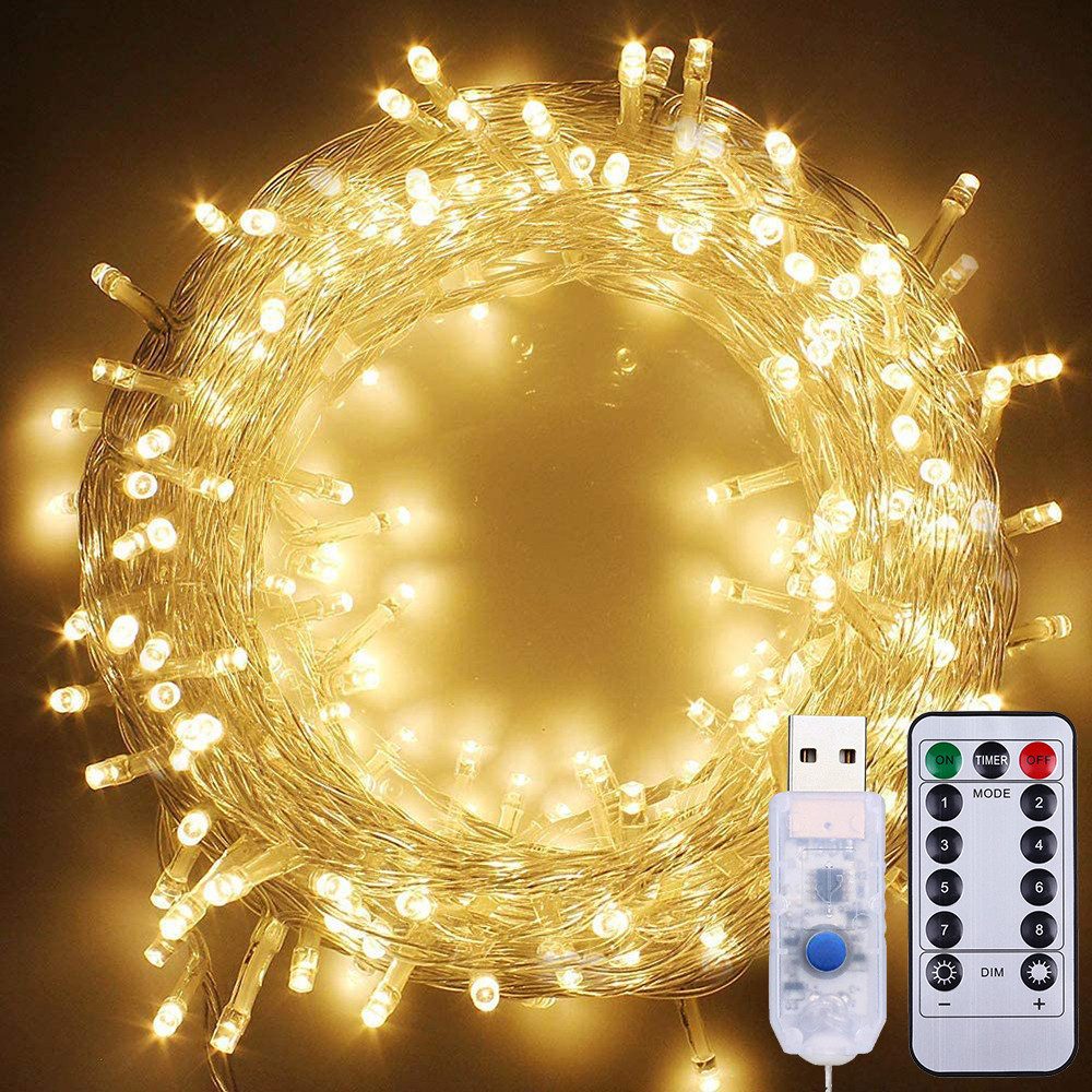 Qualra Lichterkette 50/100LEDs Außen Innen Lichterkette USB 8 Modi Weihnach günstig online kaufen