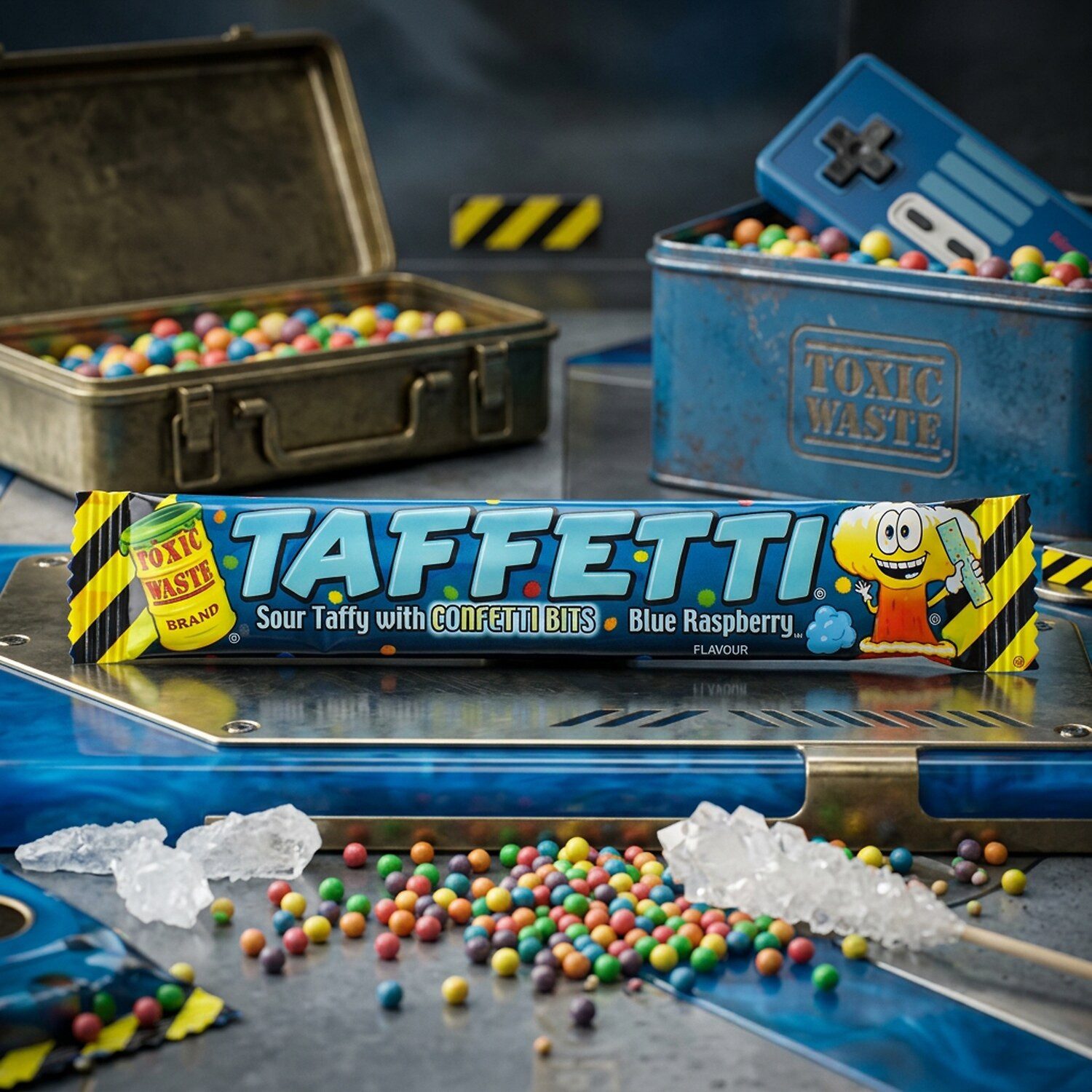 TOXIC WASTE Süßigkeit, 1 x 20 g, Taffetti Blue Raspberry