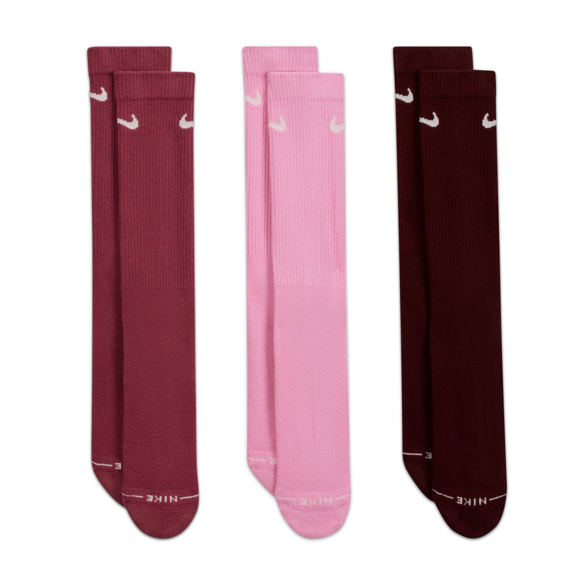 Nike Sportsocken U NK ED ELVD CRW 3P - 144 für Erwachsene, mit Baumwolle im Obermaterial, formstabil