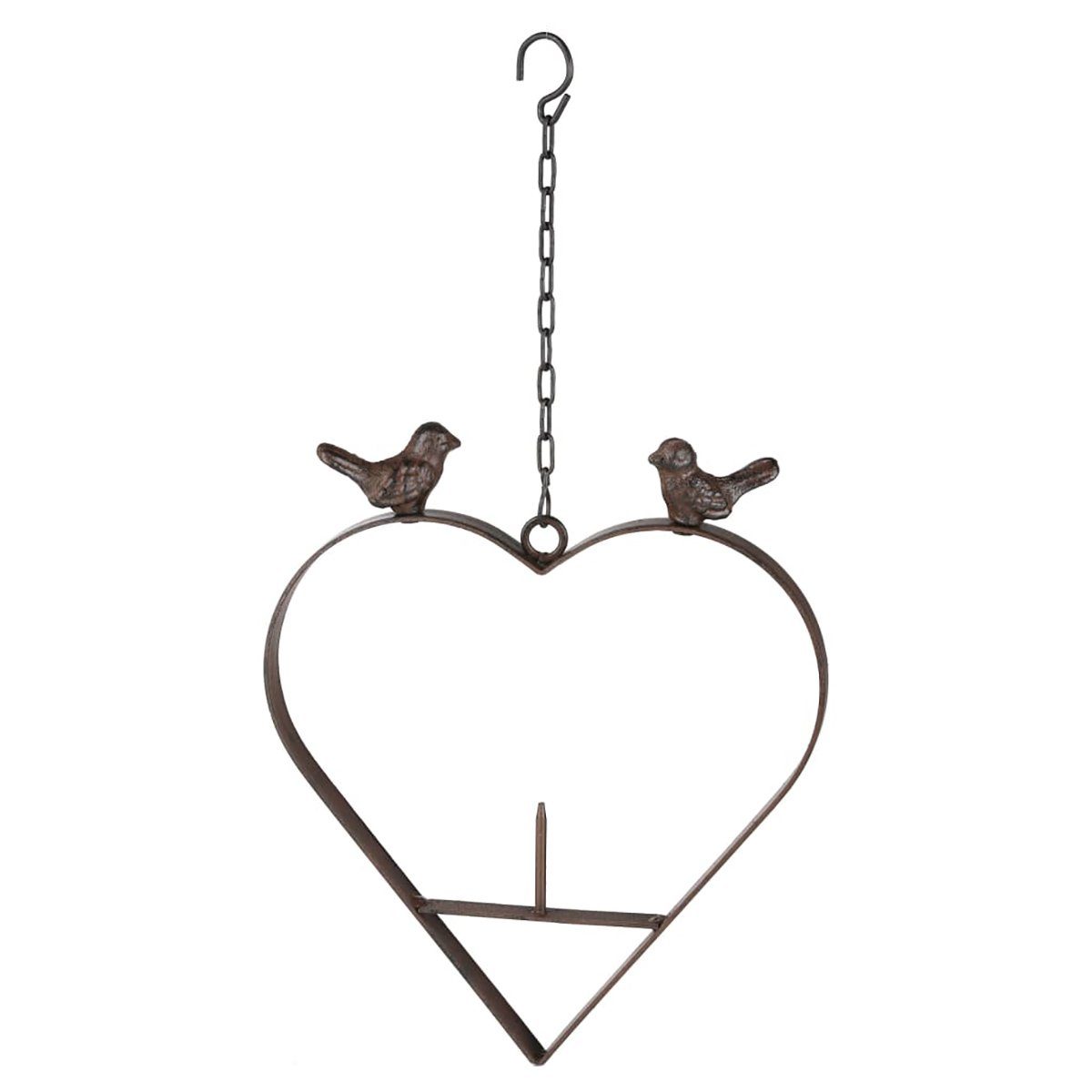 HI DOTMALL Dekorativ Braun Vogelhäuschen Vogeltränke 23,5 cm Herzform