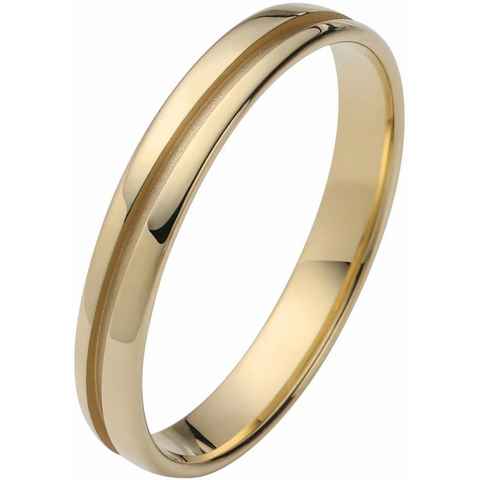 Firetti Trauring Schmuck Geschenk Gold 375 Hochzeit Ehering "LIEBE", Made in Germany, wahlweise mit oder ohne Brillanten