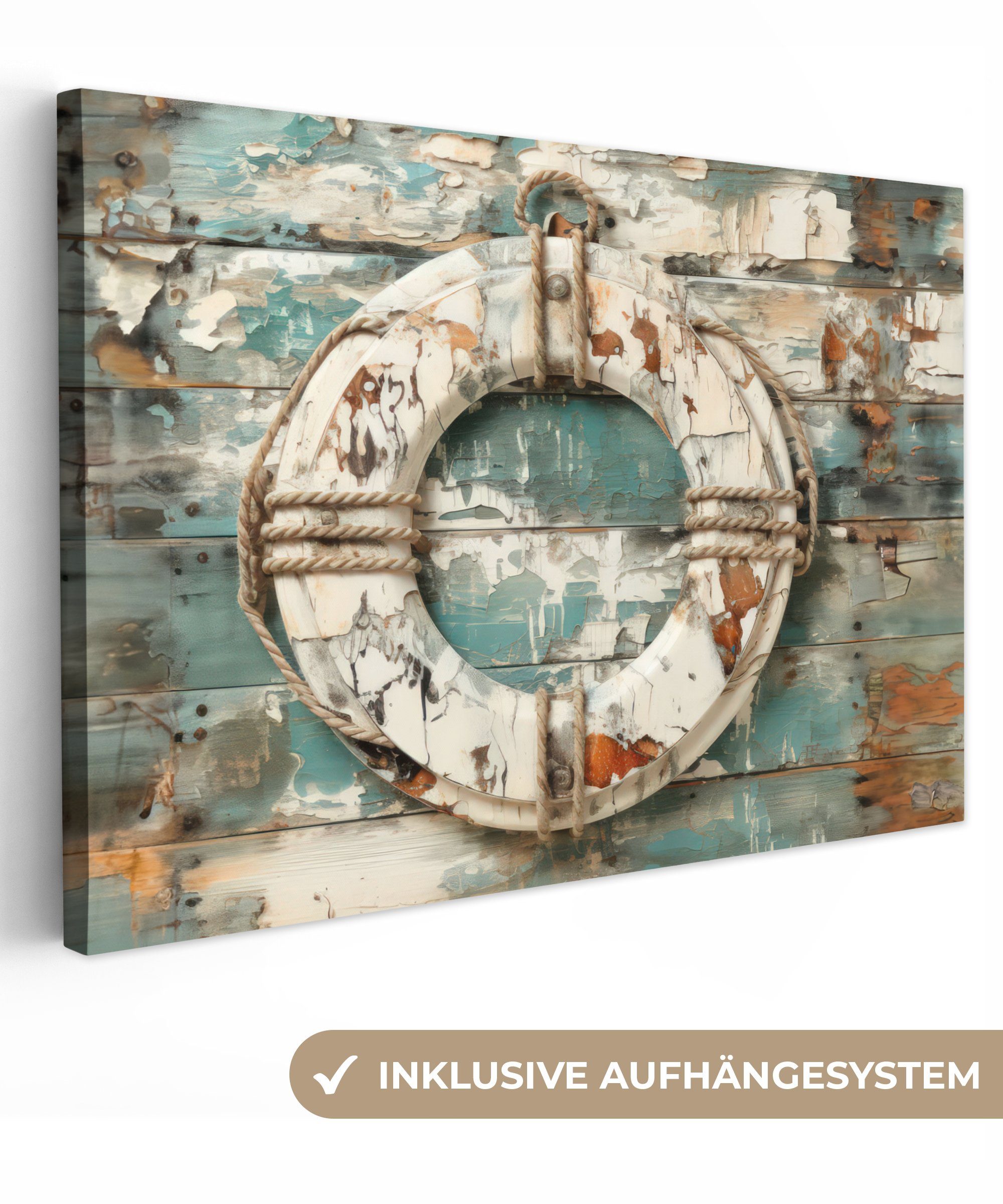OneMillionCanvasses® Leinwandbild Boje - Rettungsboje - günstig online kaufen