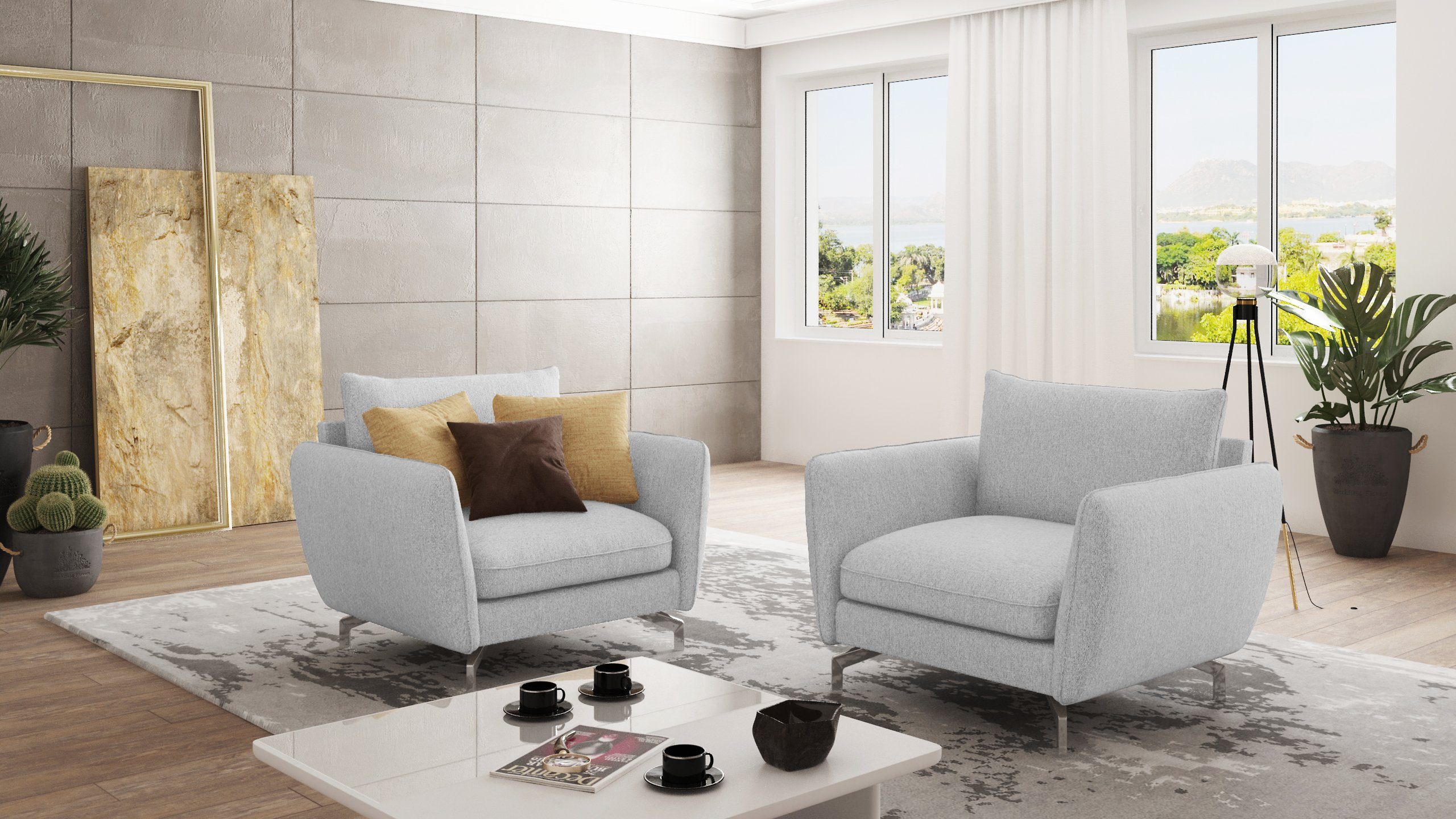 S-Style Möbel Sessel Benita mit Silber günstig online kaufen