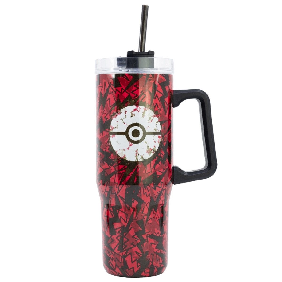 POKEMON JUEGO DE CARTAS Trinkflasche - Edelstahl mit Strohhalm 940 ml, Edelstahl